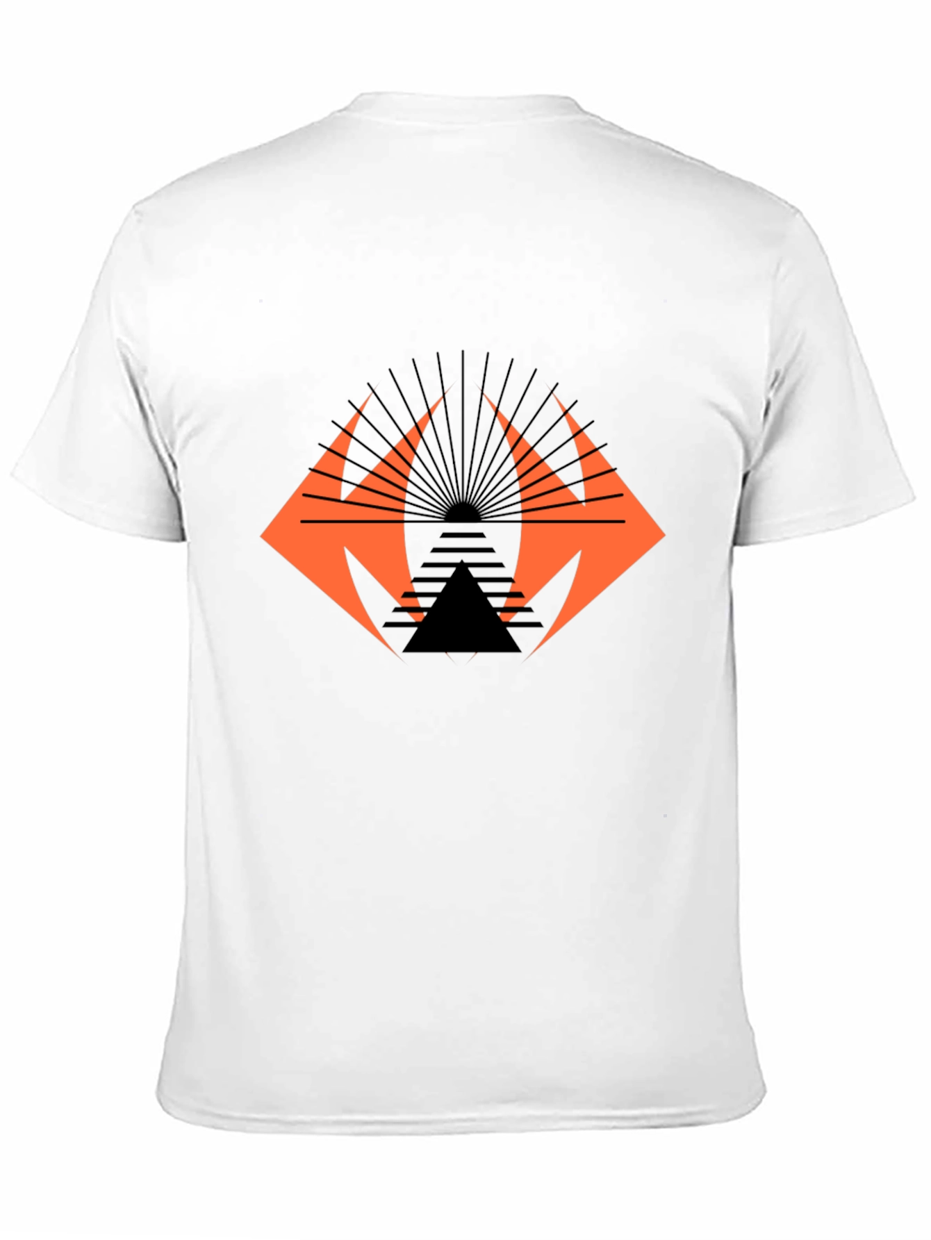 Geometric Graphic Tee - Edgy Black Cotton T-Shirt