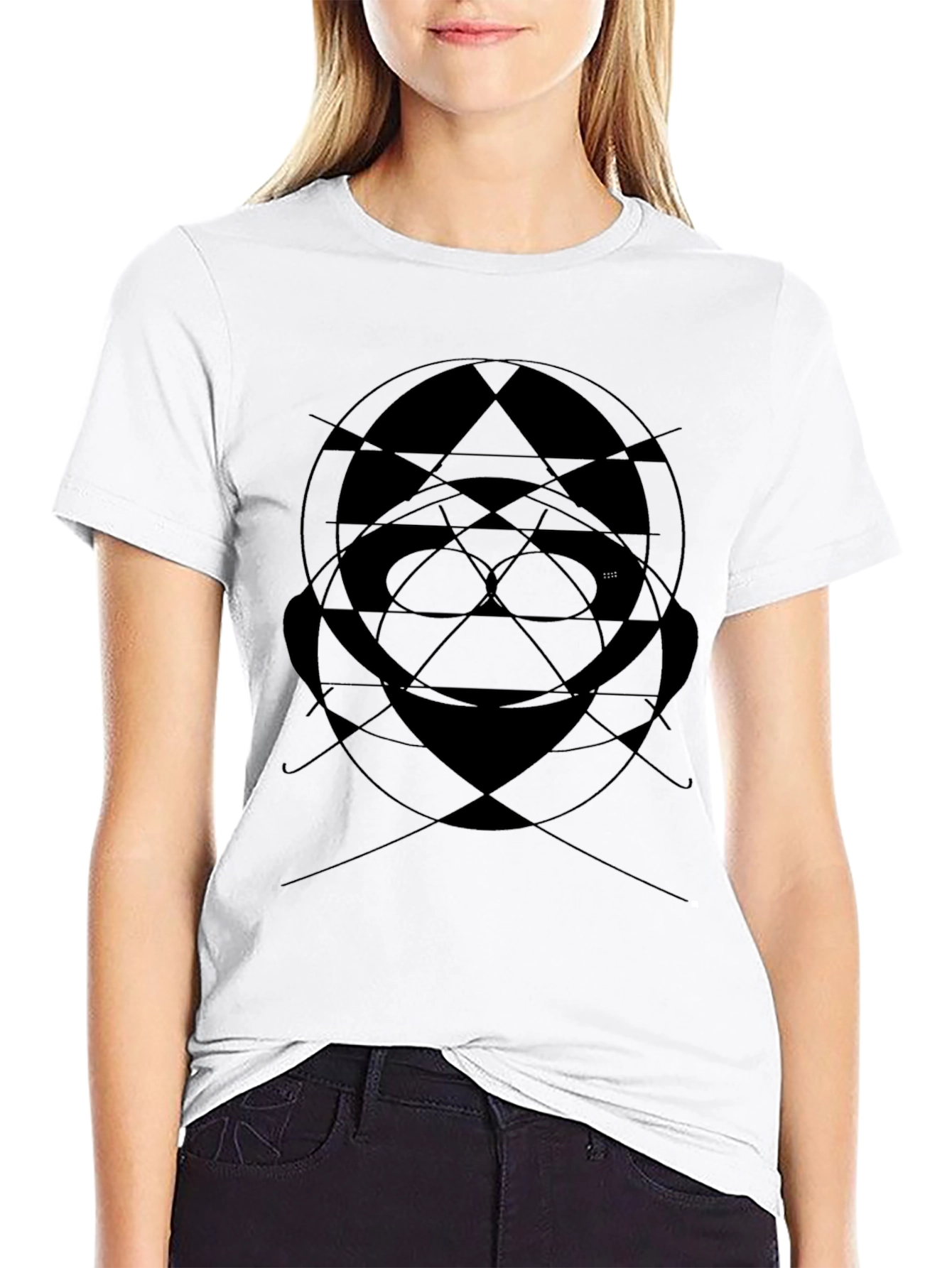 Abstract Graphic Print Black T-Shirt