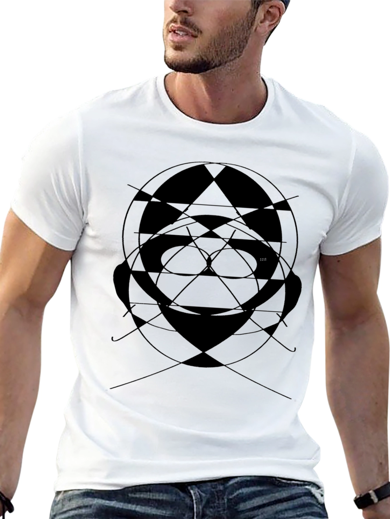 Abstract Graphic Print Black T-Shirt