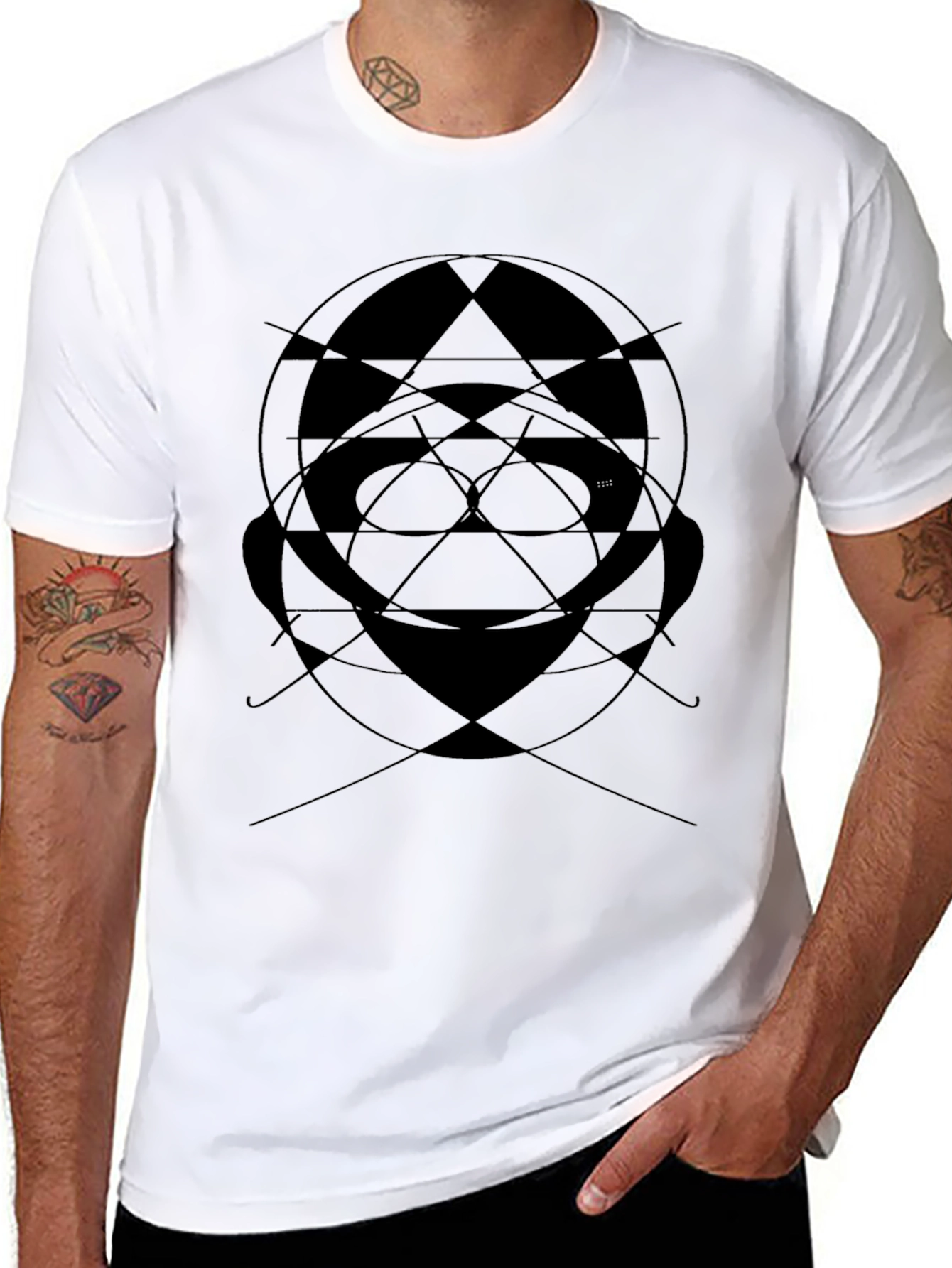 Abstract Graphic Print Black T-Shirt