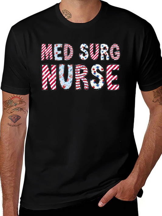 Med Surg Nurse T-Shirt - Patriotic Design
