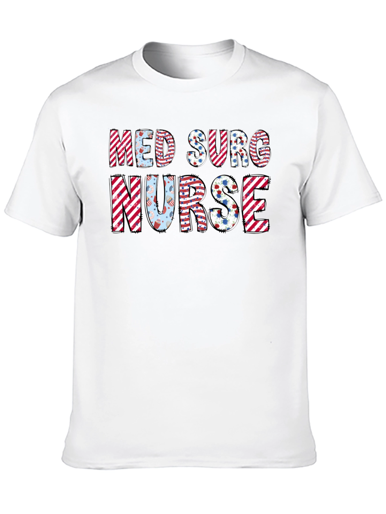 Med Surg Nurse T-Shirt - Patriotic Design