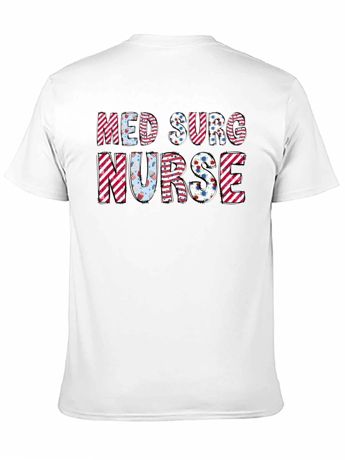 Med Surg Nurse T-Shirt - Patriotic Design
