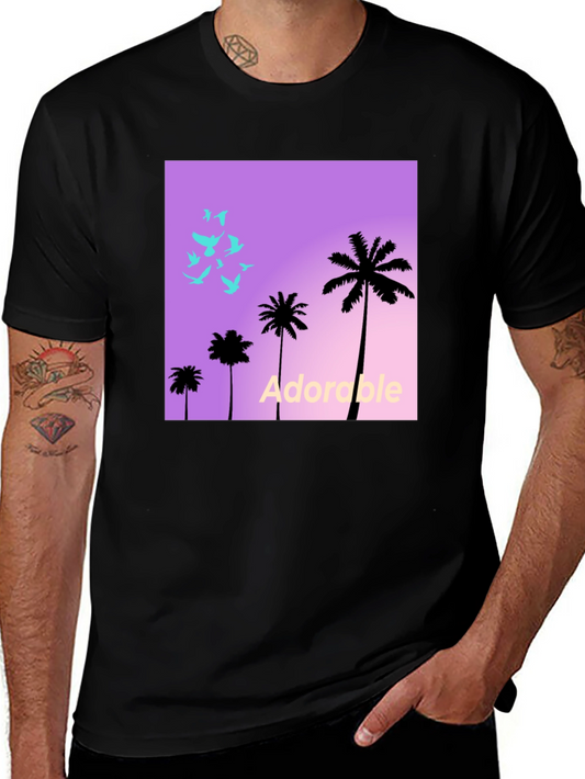 Trendy Palm Tree Graphic T-Shirt