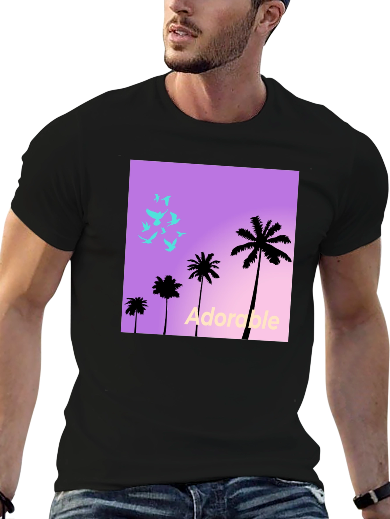 Trendy Palm Tree Graphic T-Shirt