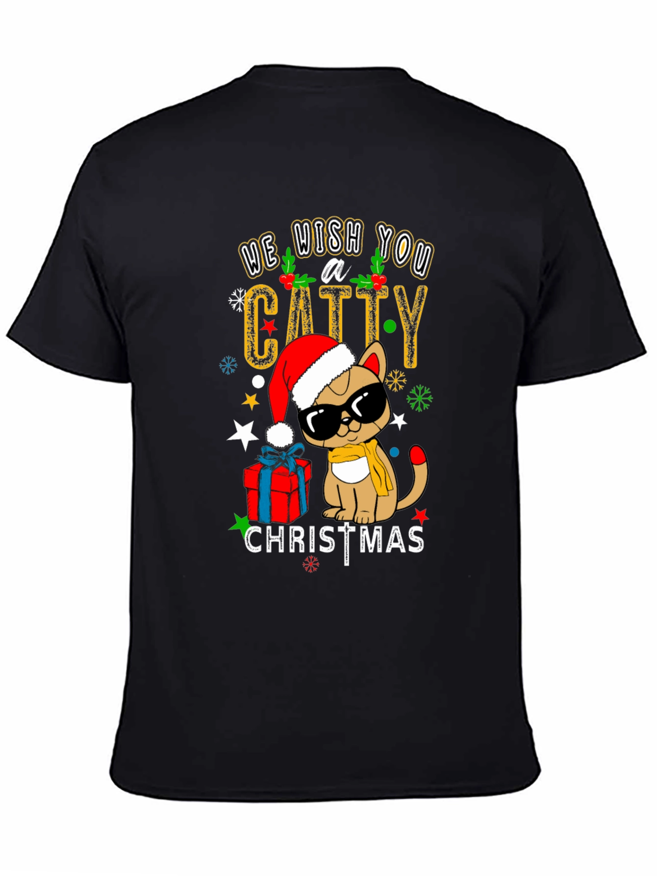 Catty Christmas T-Shirt - Holiday Festive Wear