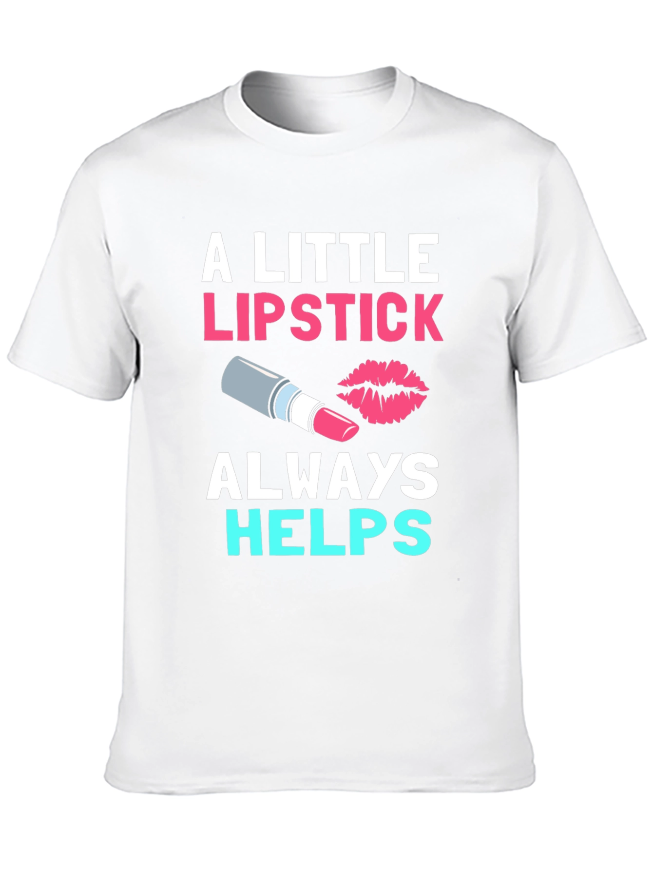 A Little Lipstick Always Helps Black Tee