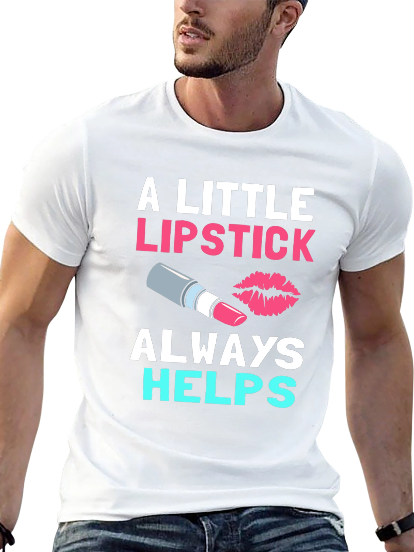 A Little Lipstick Always Helps Black Tee