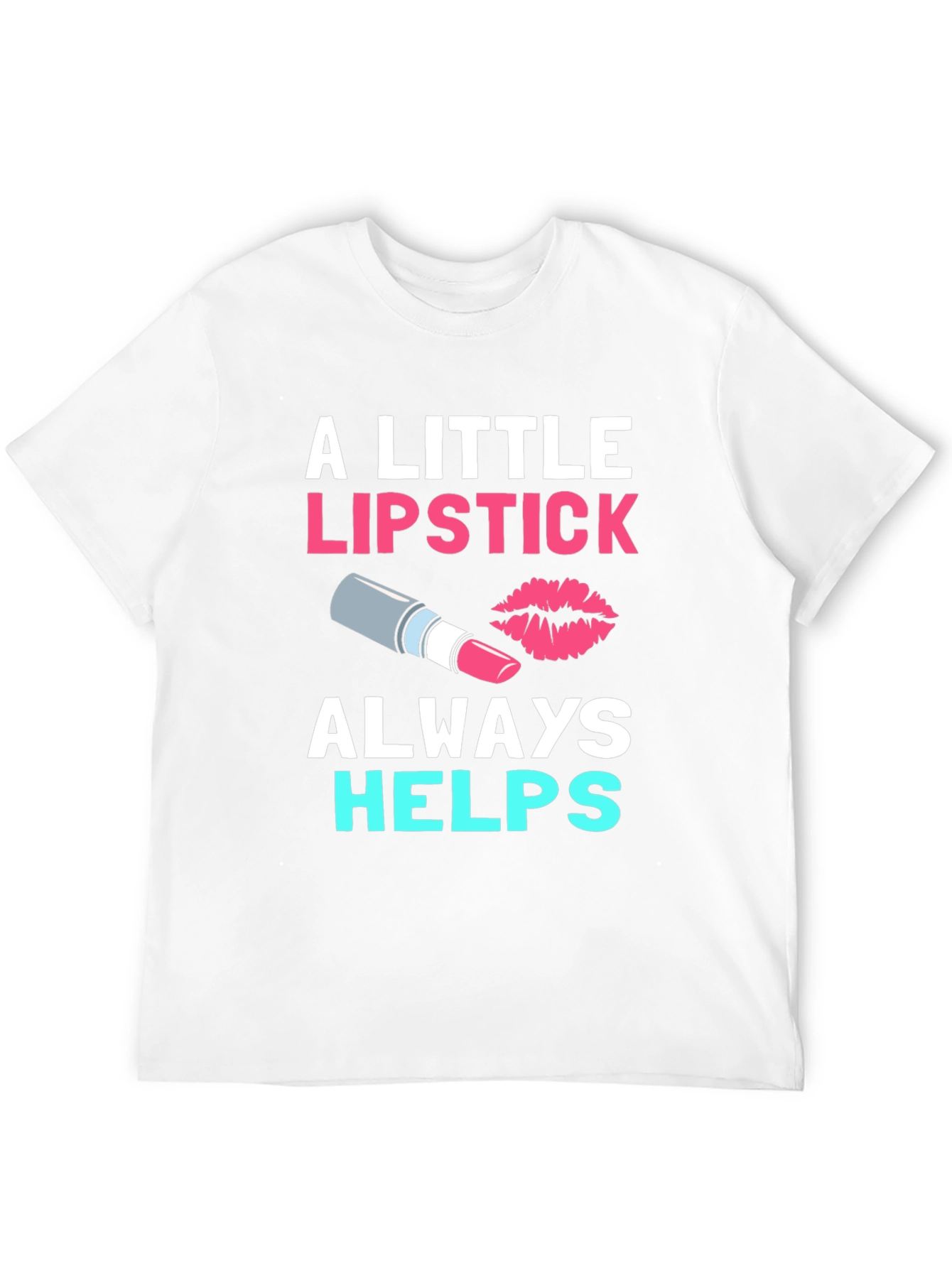 A Little Lipstick Always Helps Black Tee
