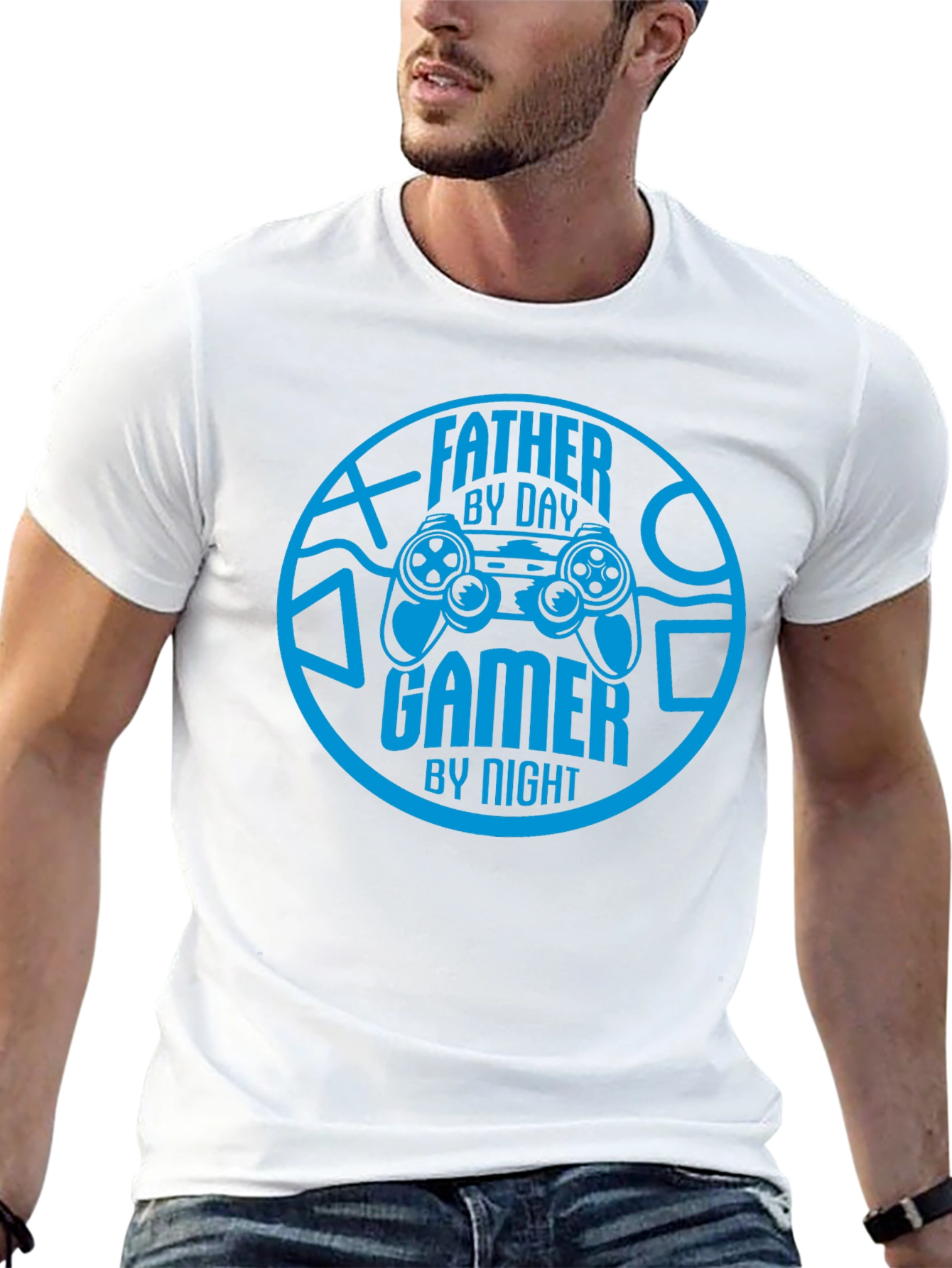Father By Day Gamer By Night Black T-Shirt