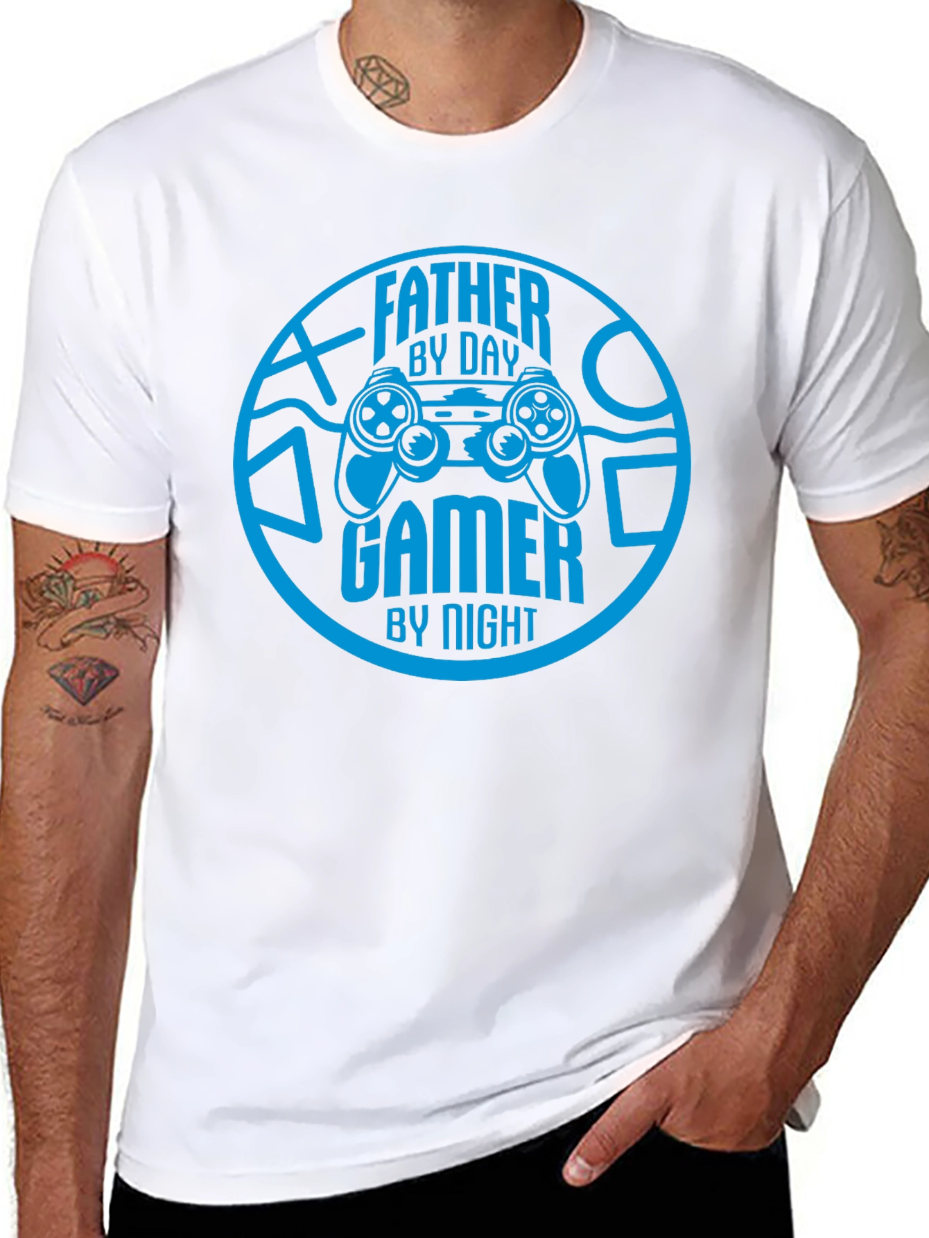 Father By Day Gamer By Night Black T-Shirt