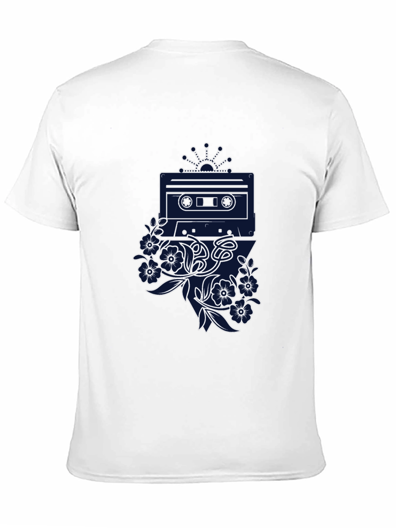Retro Cassette Tape Floral Graphic Tee