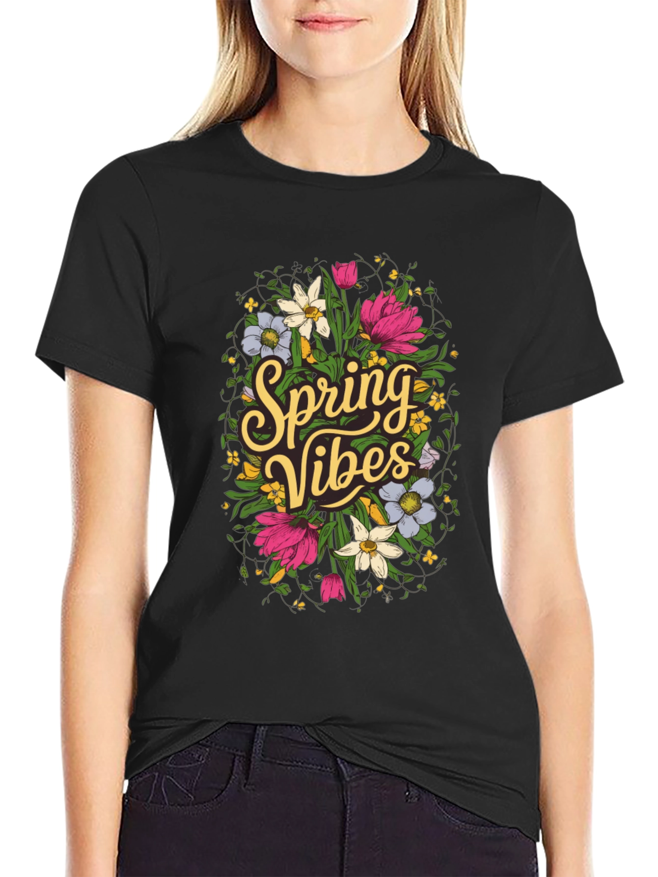 Spring Vibes Floral Graphic T-Shirt