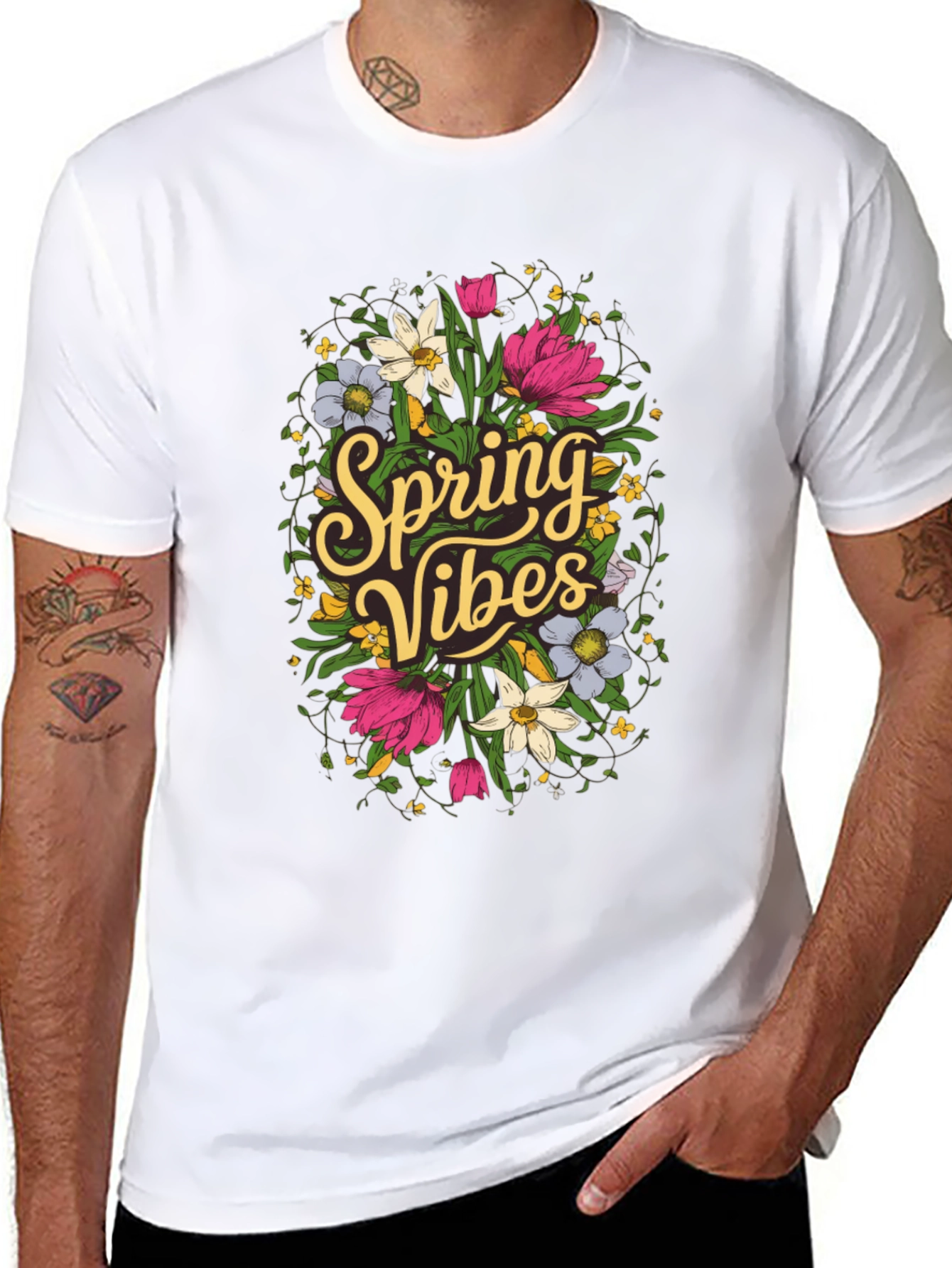 Spring Vibes Floral Graphic T-Shirt