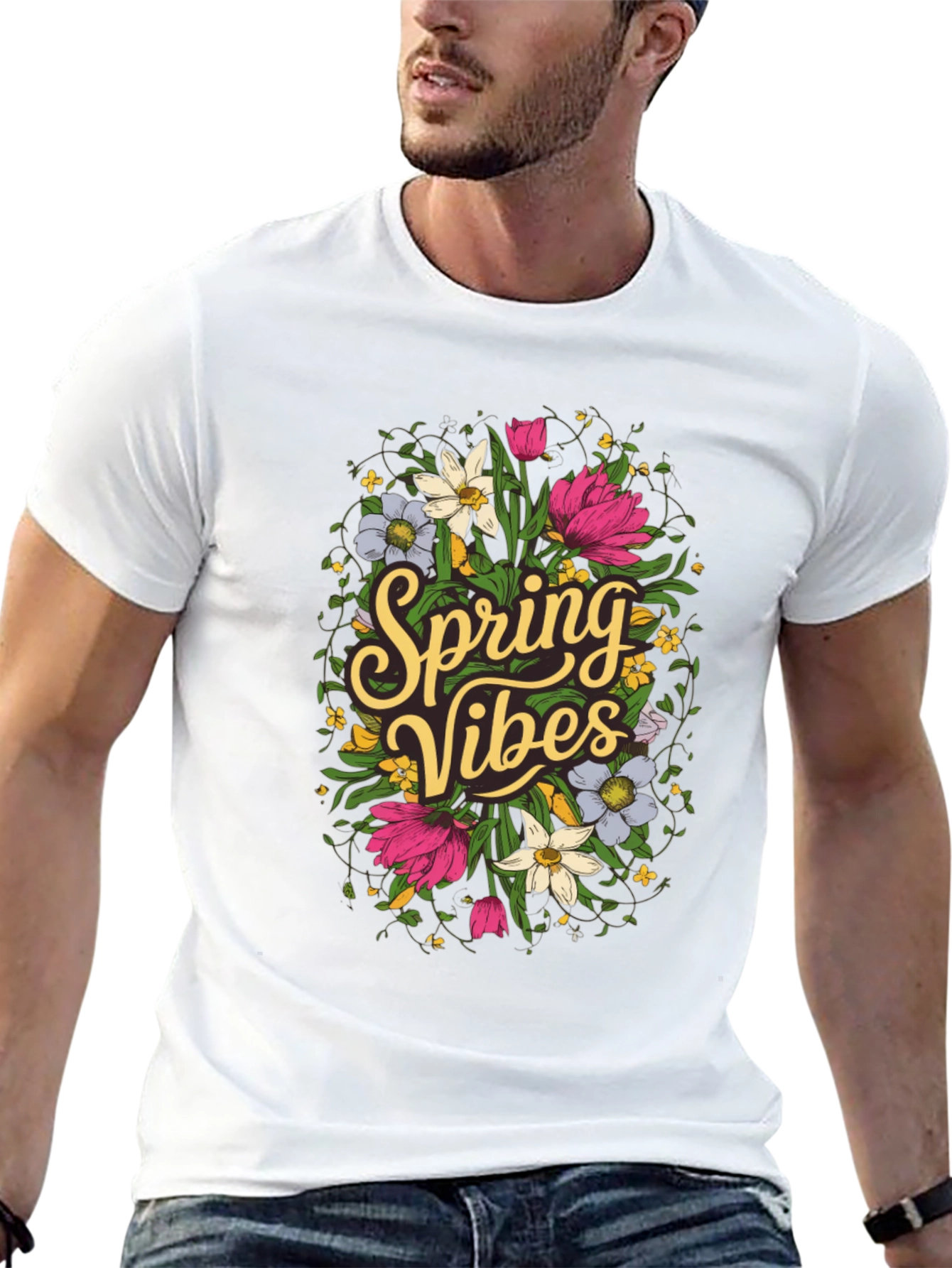 Spring Vibes Floral Graphic T-Shirt