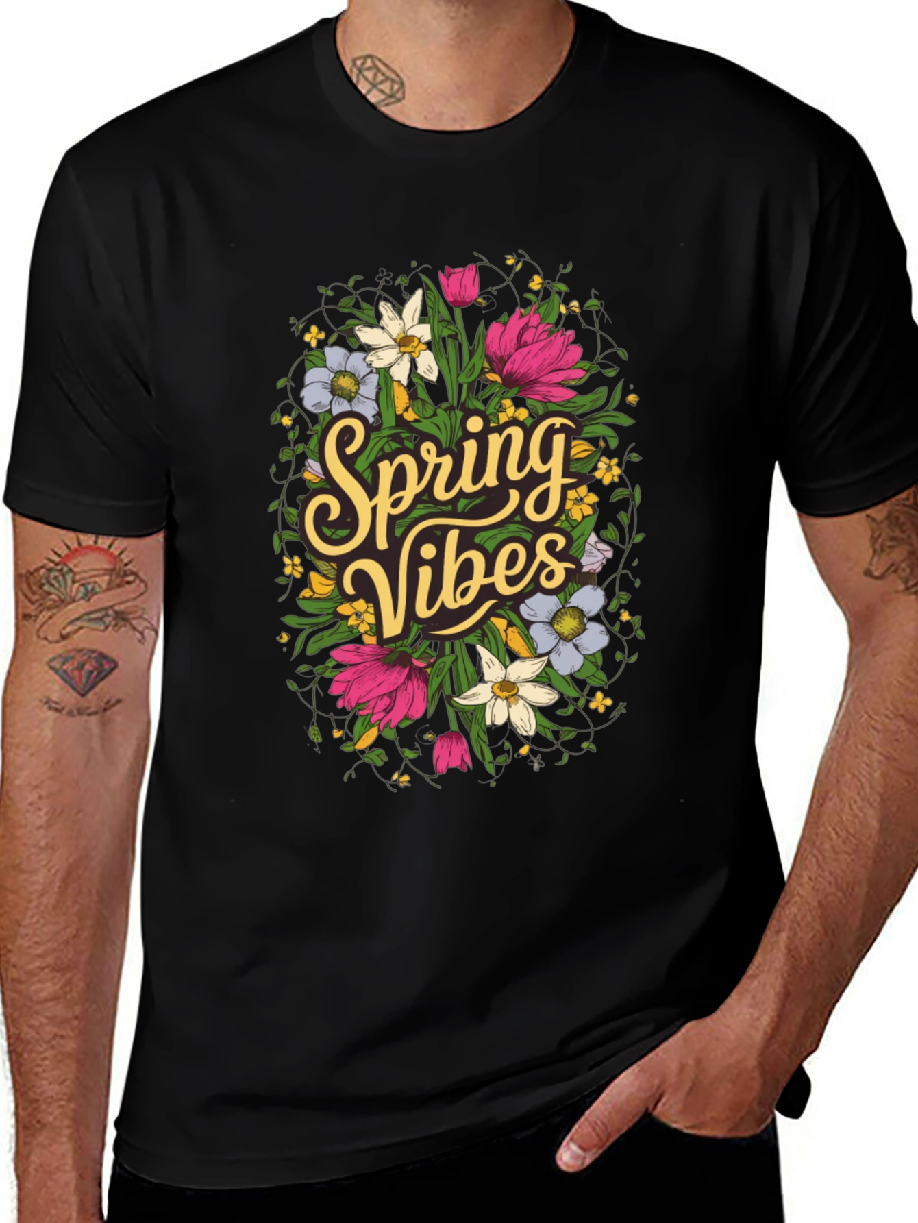 Spring Vibes Floral Graphic T-Shirt
