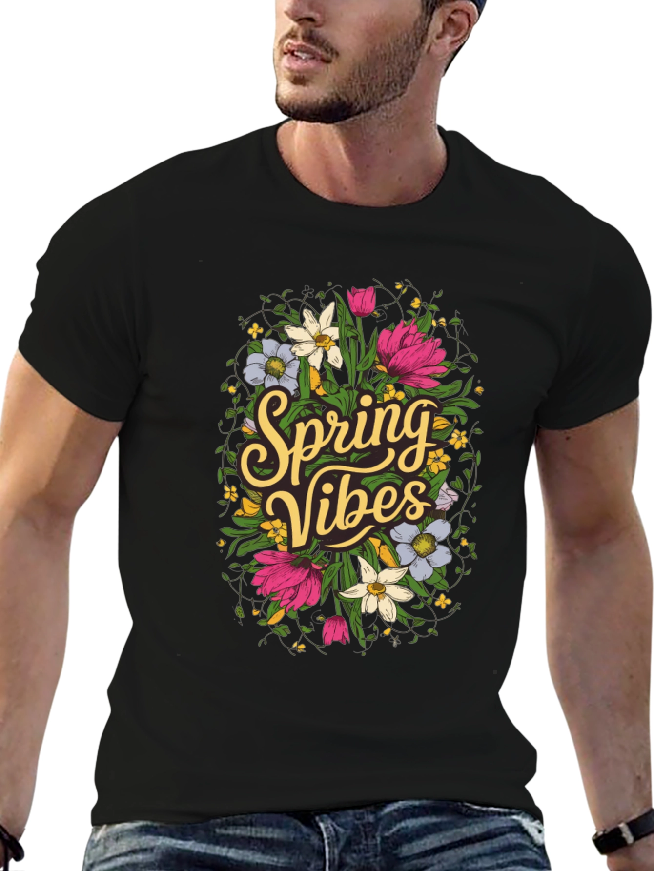 Spring Vibes Floral Graphic T-Shirt