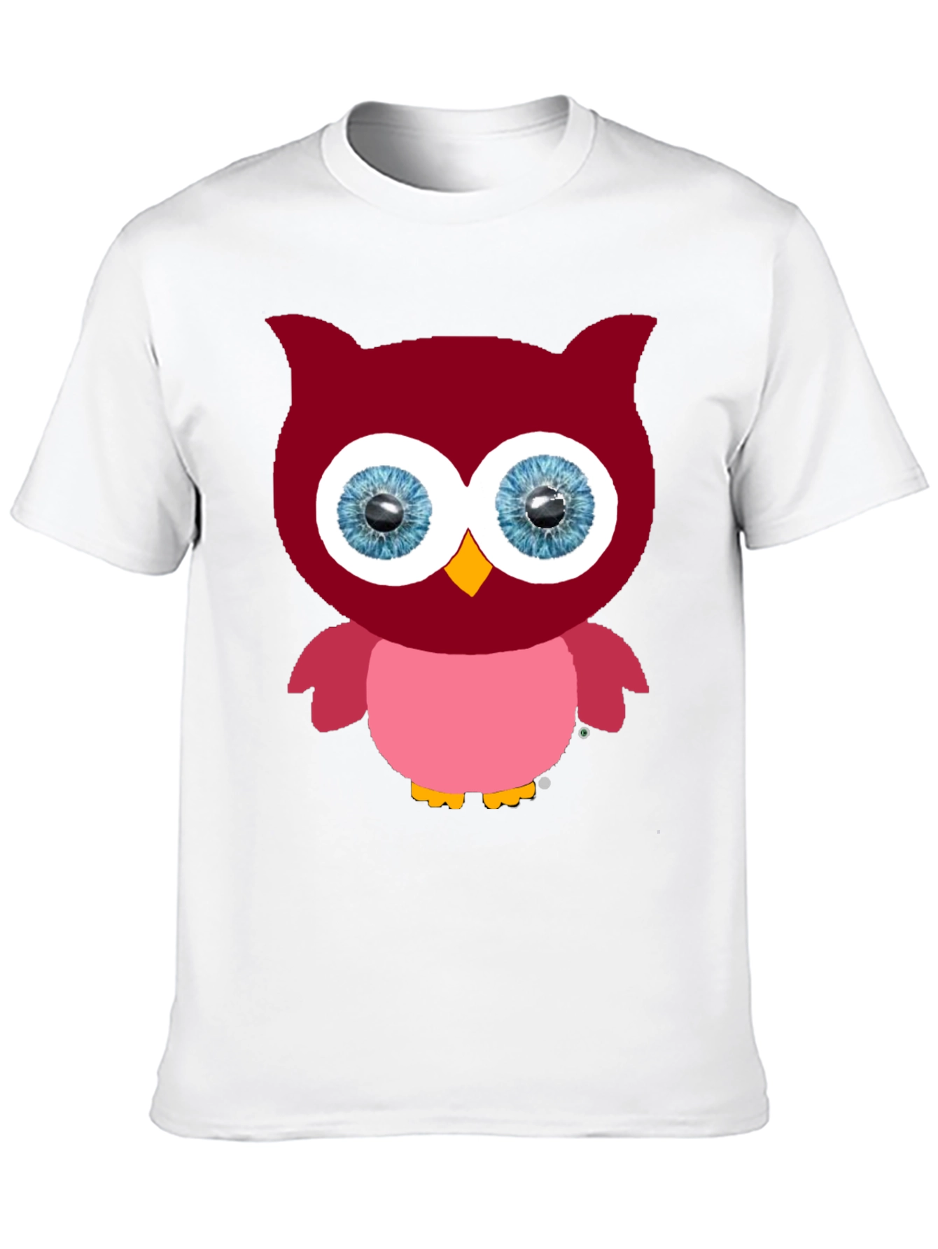 Cartoon Owl Graphic Tee - Black Cotton Blend