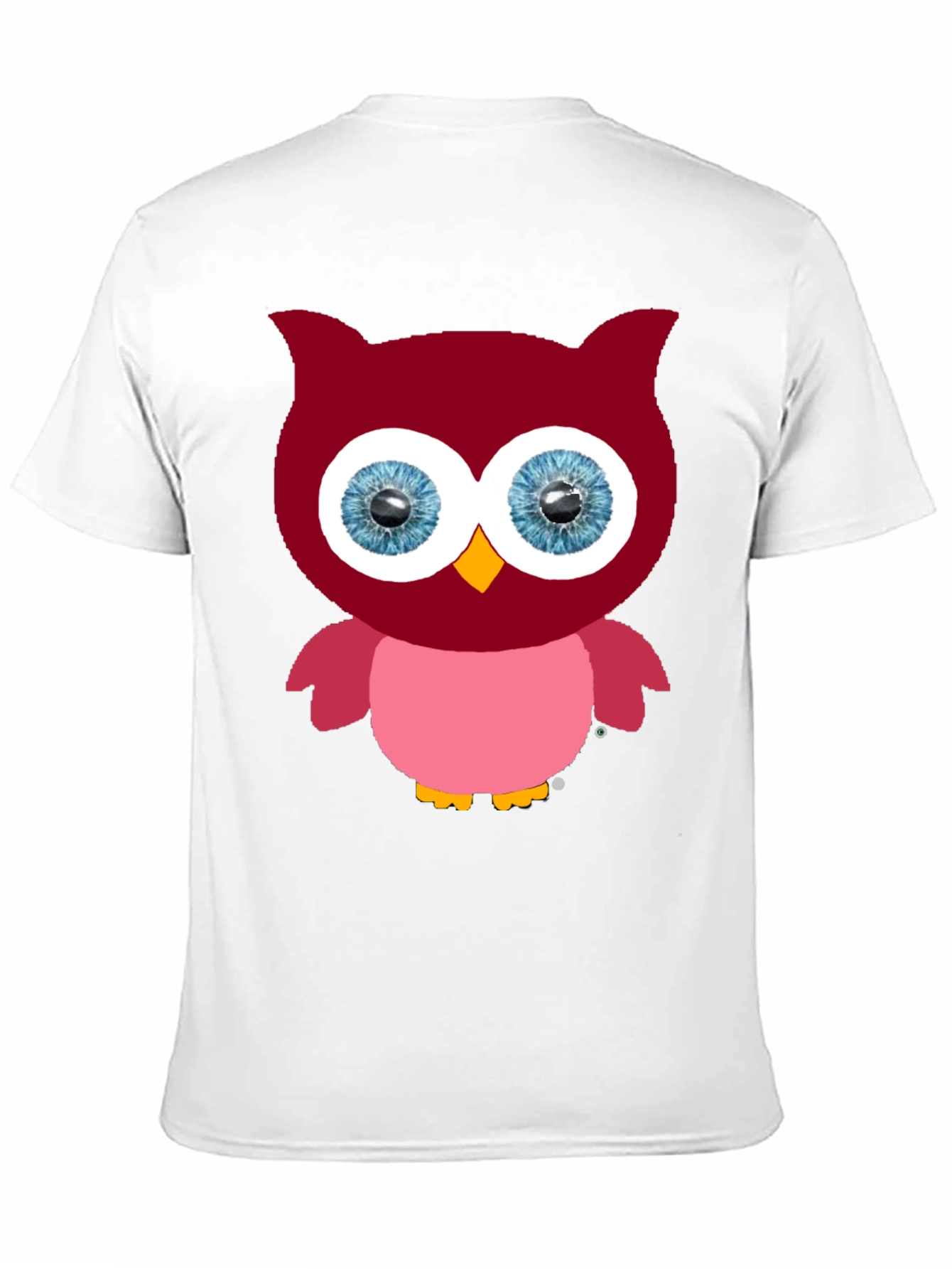 Cartoon Owl Graphic Tee - Black Cotton Blend