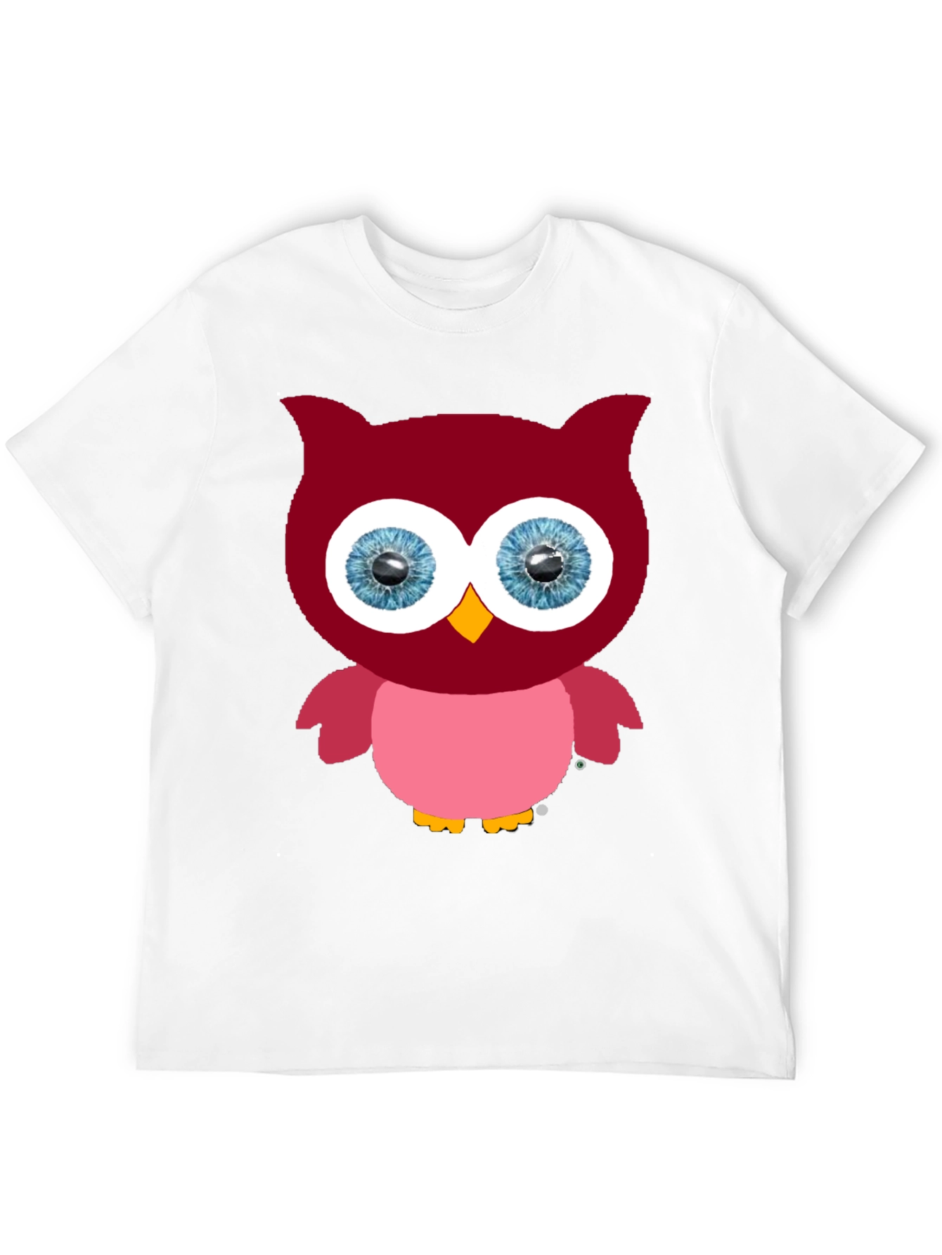 Cartoon Owl Graphic Tee - Black Cotton Blend