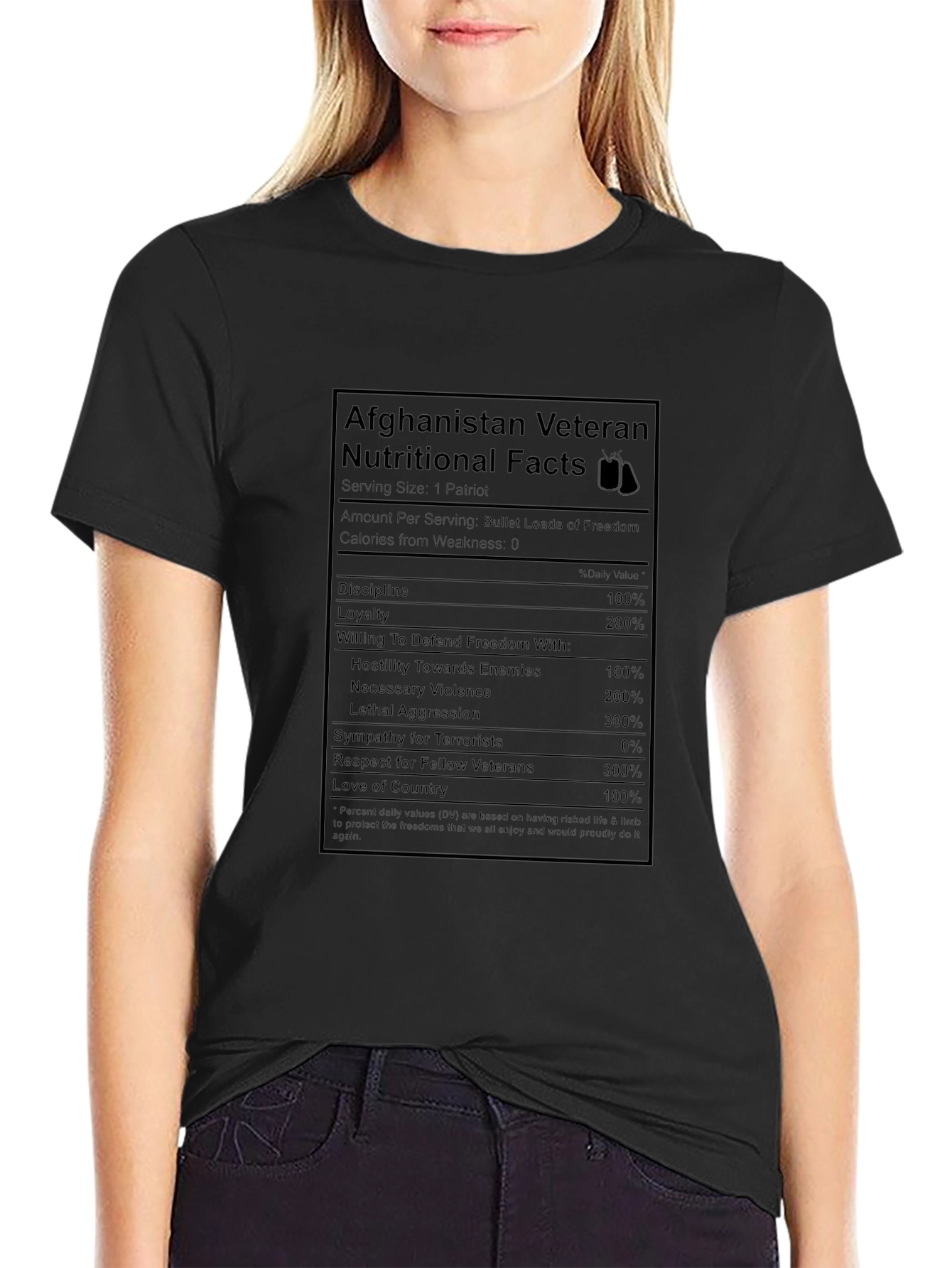 Afghanistan Veteran Nutritional Facts T-Shirt