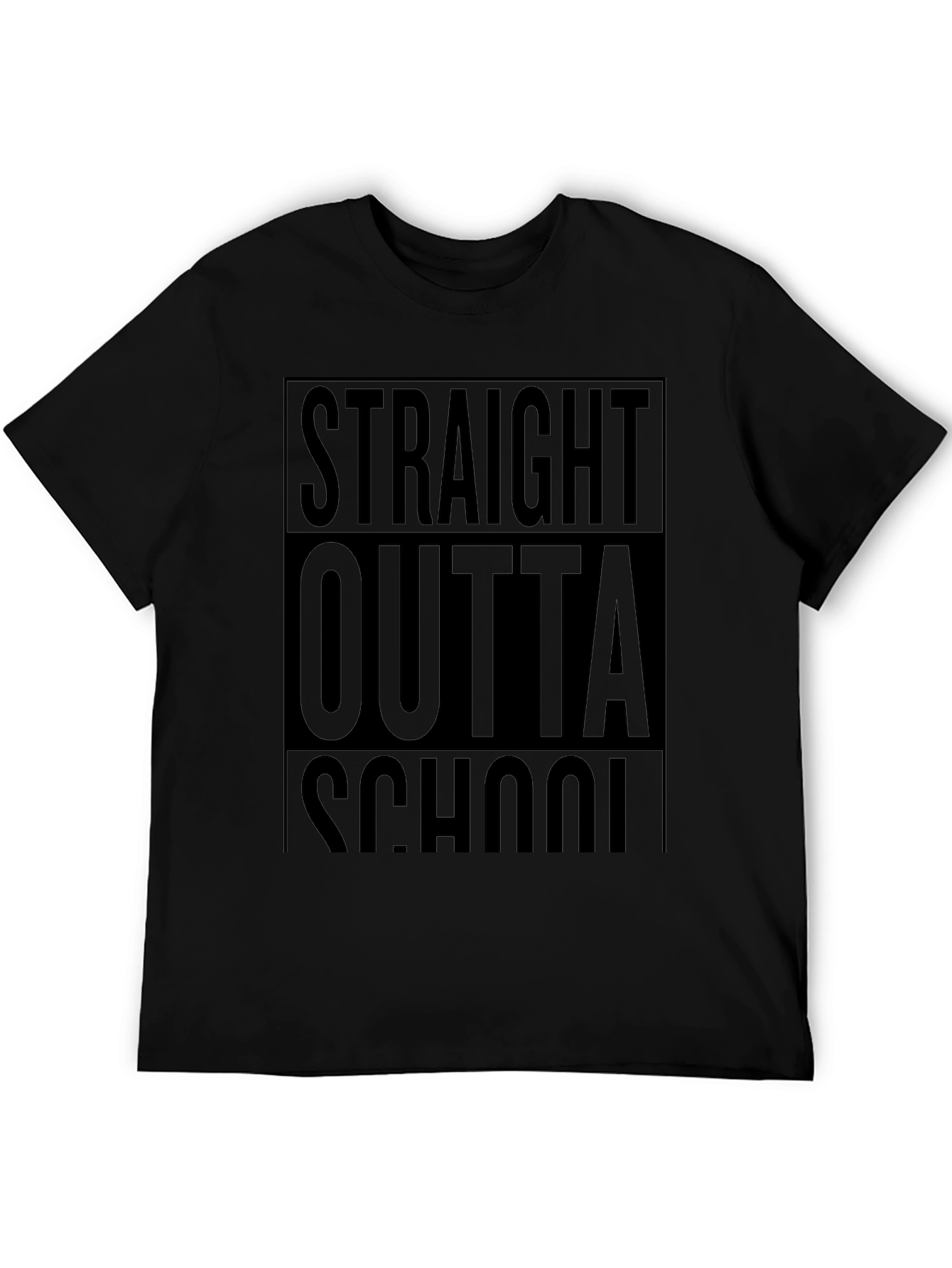Straight Outta School Black Graphic T-Shirt