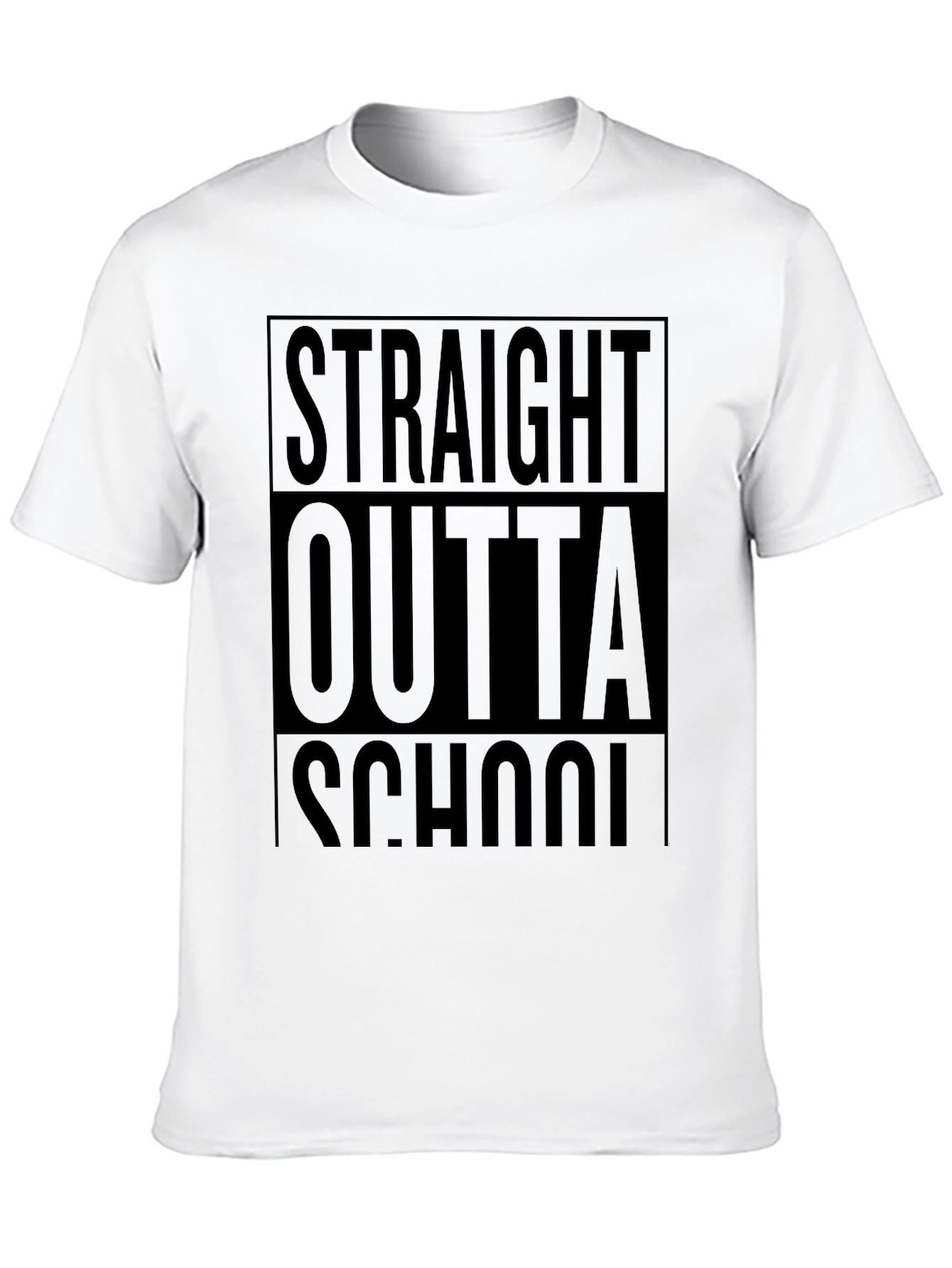 Straight Outta School Black Graphic T-Shirt
