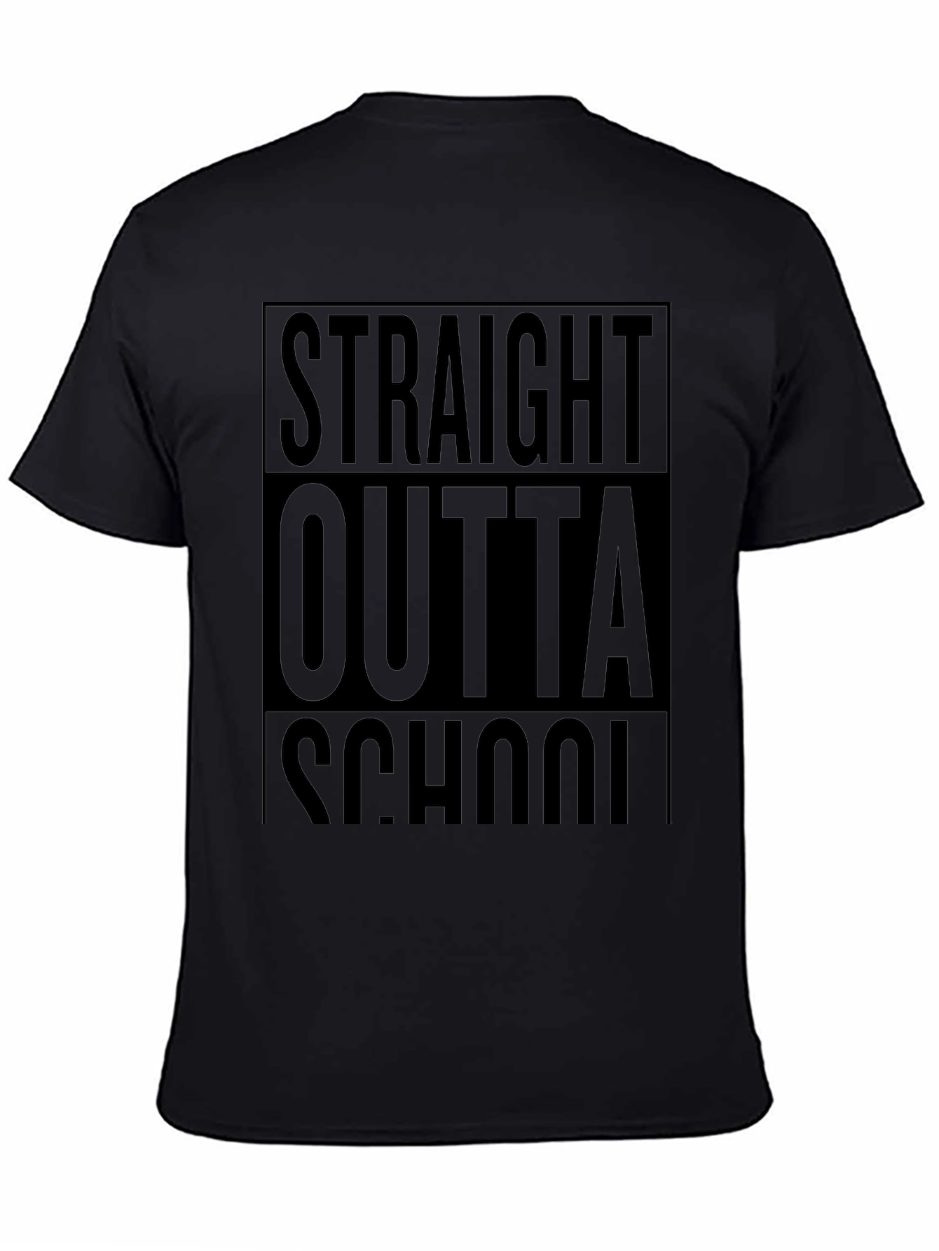 Straight Outta School Black Graphic T-Shirt