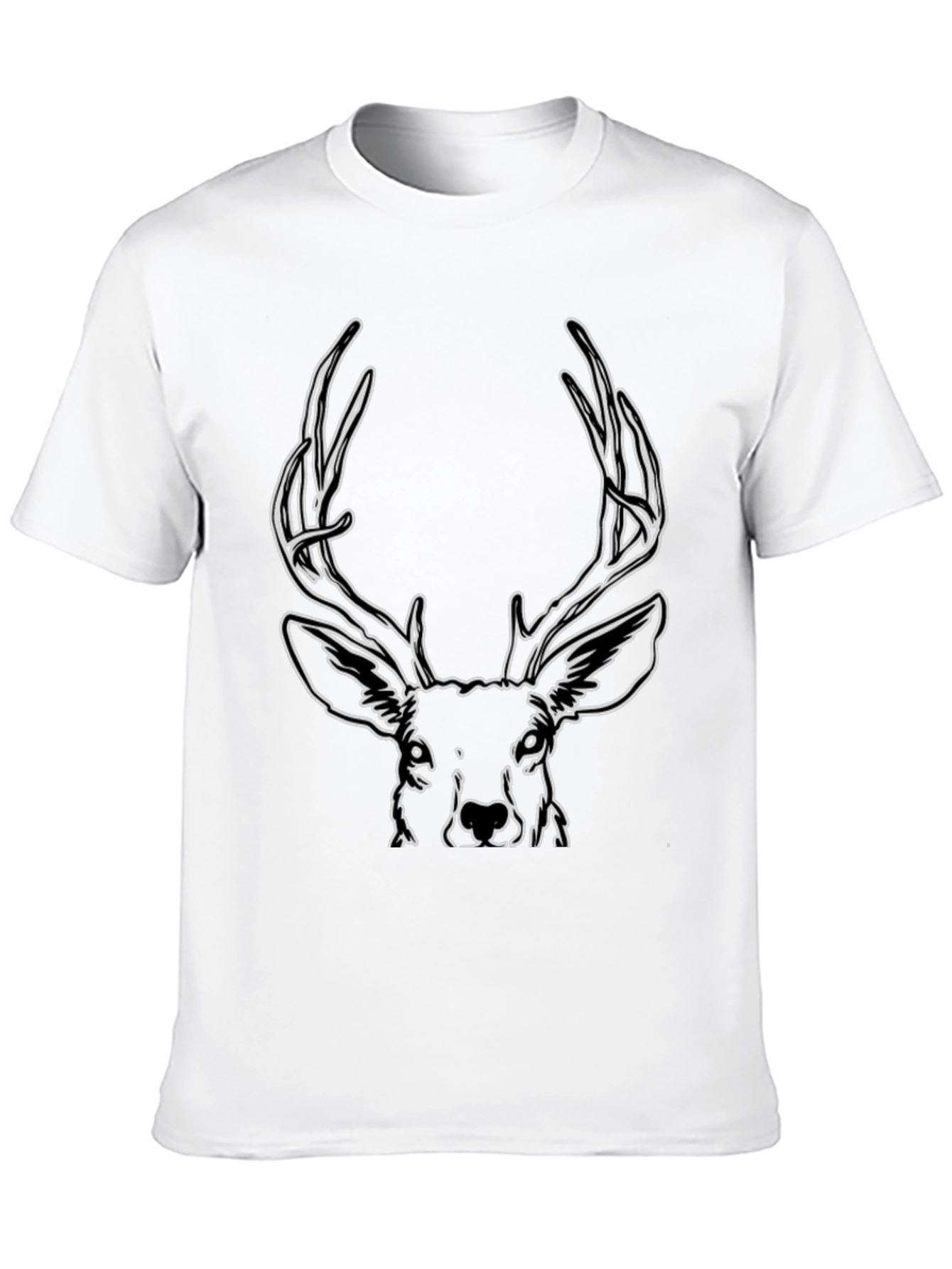 Buck Outline Graphic Tee - Stylish Mens Black T-Shirt
