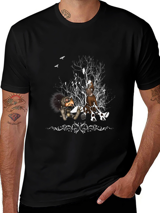 Whimsical Graphic T-Shirt - Dark Humor Design