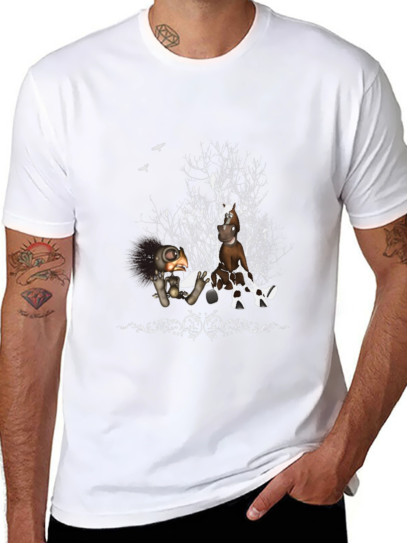 Whimsical Graphic T-Shirt - Dark Humor Design