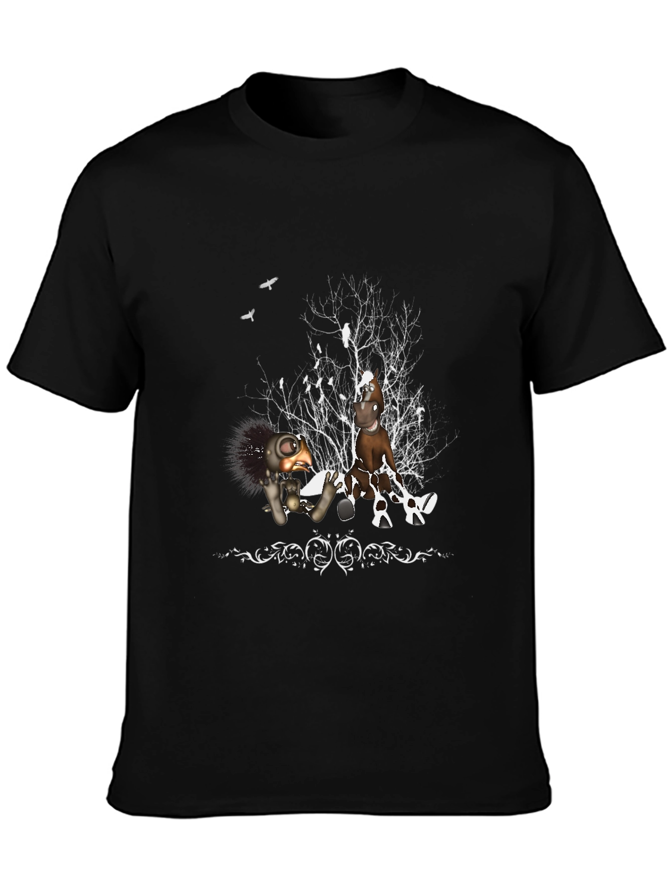 Whimsical Graphic T-Shirt - Dark Humor Design