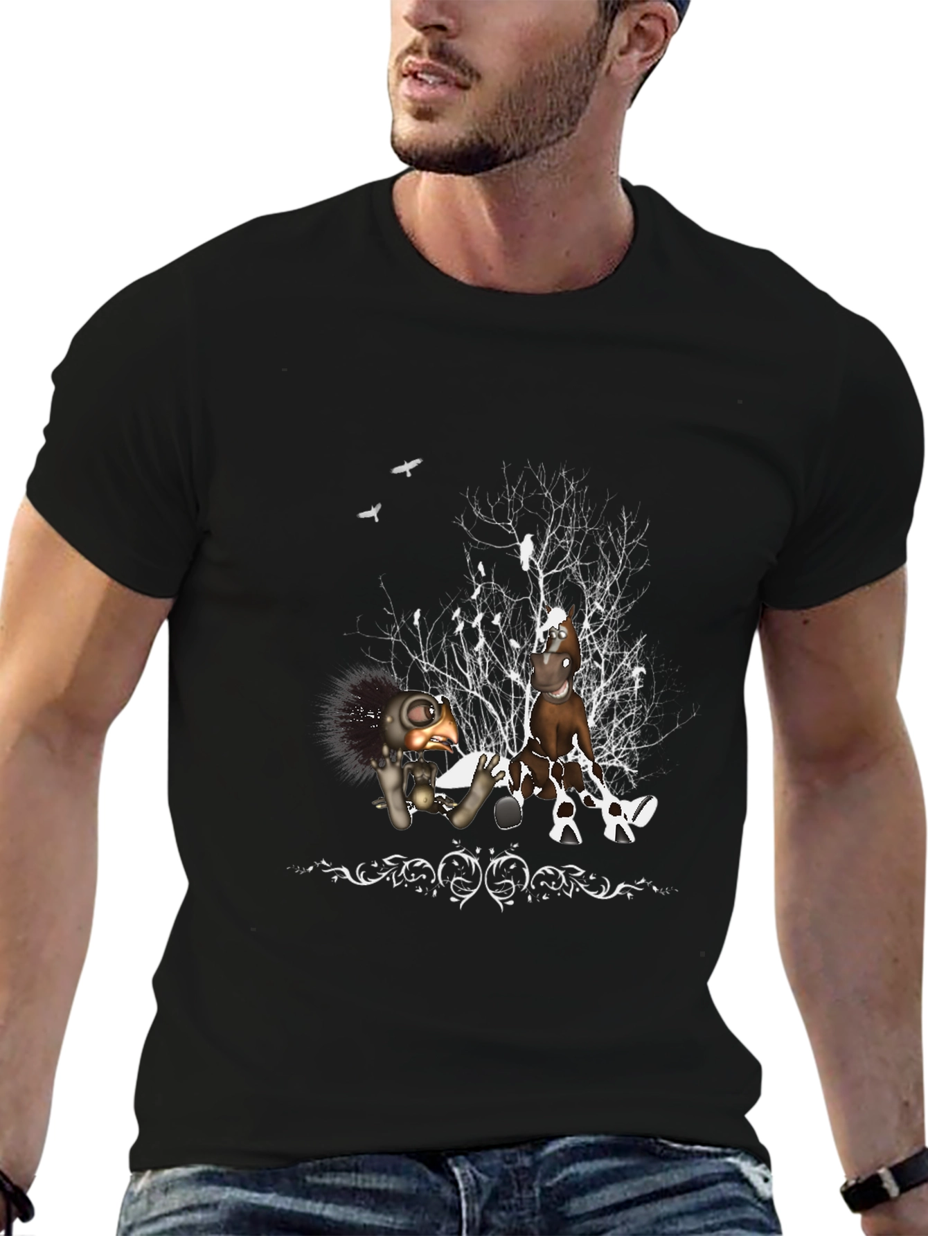 Whimsical Graphic T-Shirt - Dark Humor Design