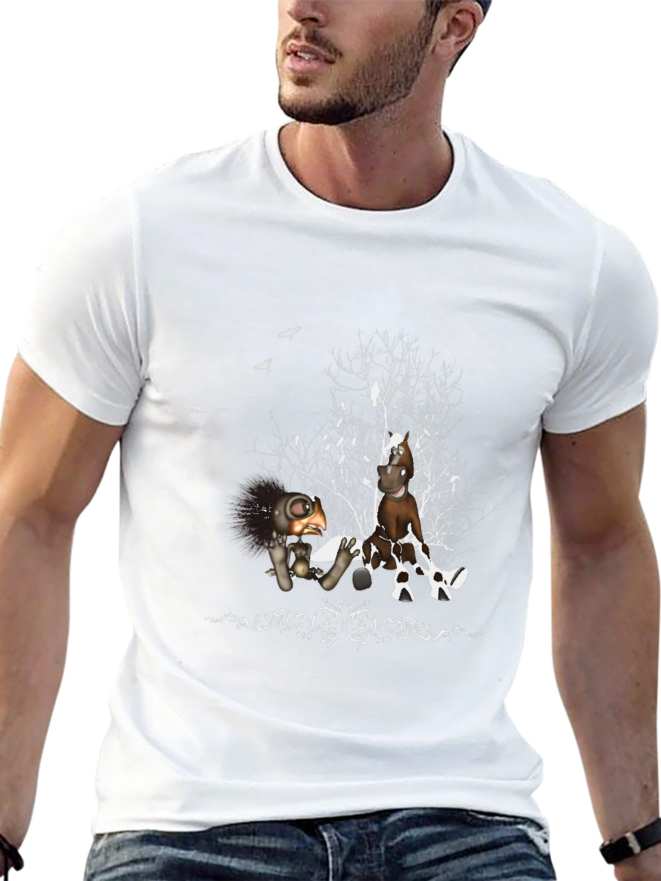 Whimsical Graphic T-Shirt - Dark Humor Design