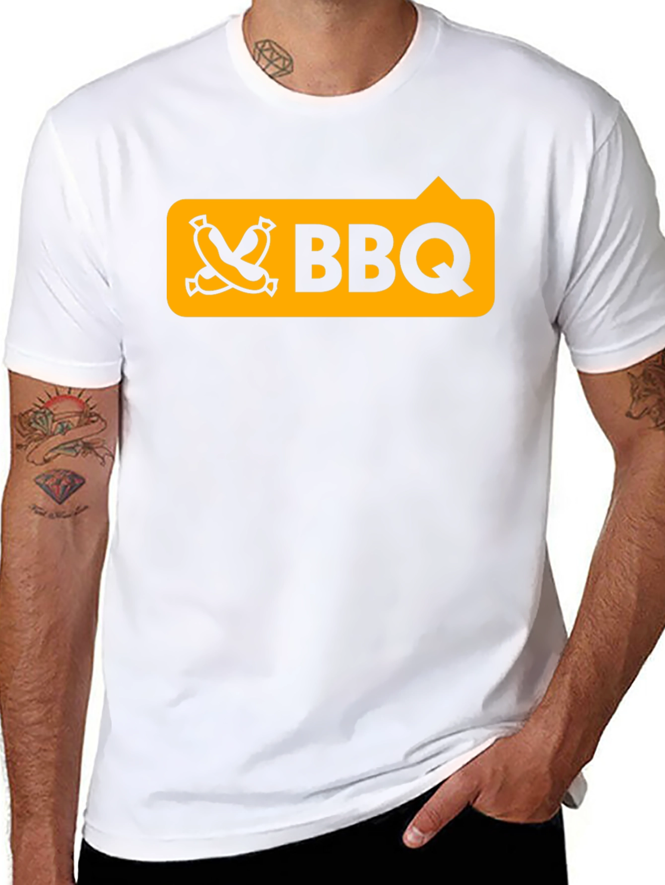 BBQ Graphic Tee - Black Cotton T-Shirt