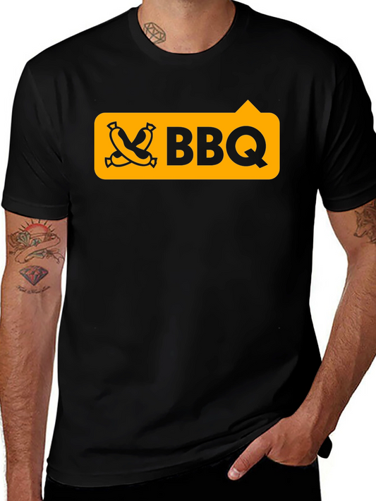 BBQ Graphic Tee - Black Cotton T-Shirt