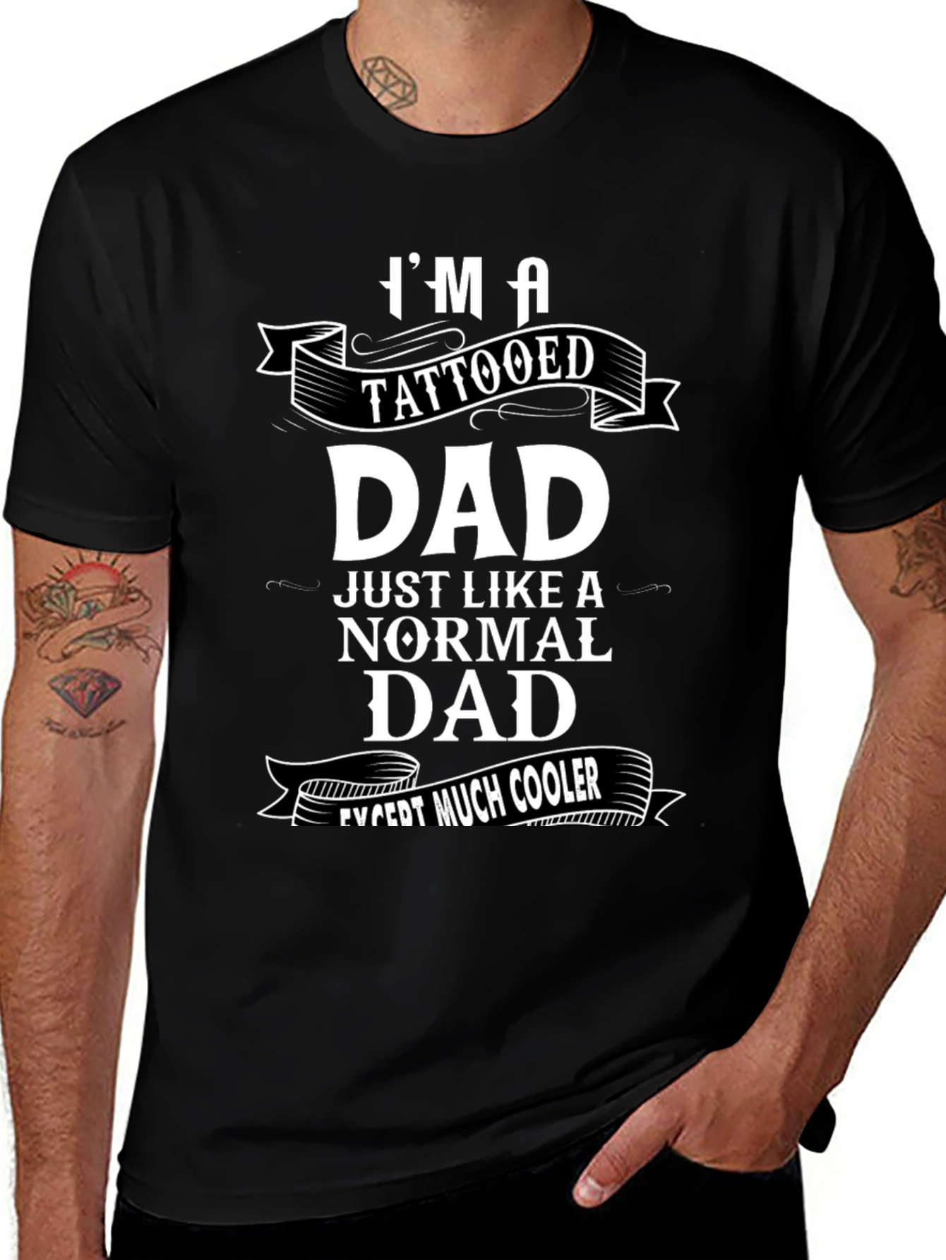 Tattooed Dad Graphic T-Shirt - Cool Fathers Day Tee