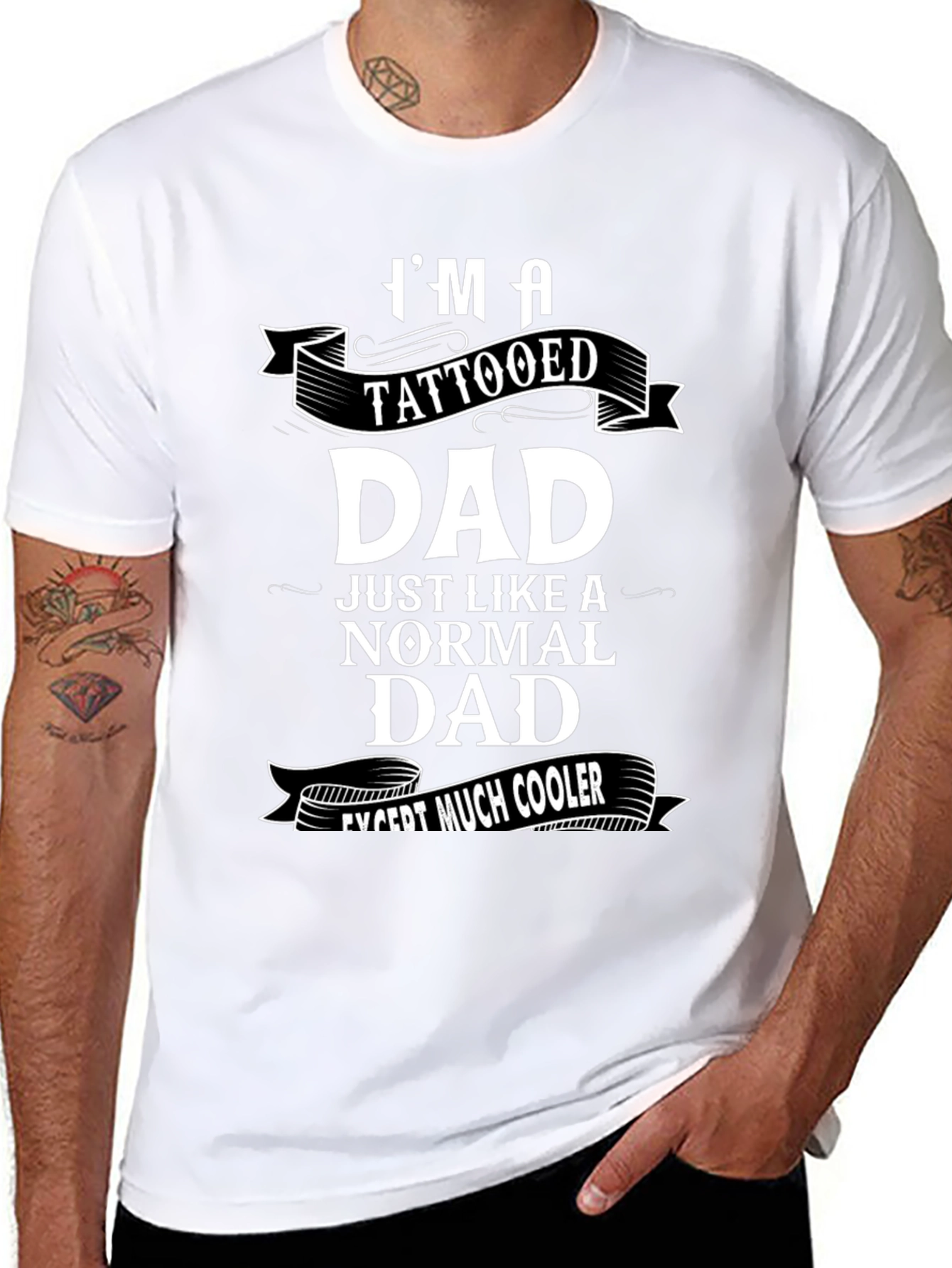 Tattooed Dad Graphic T-Shirt - Cool Fathers Day Tee