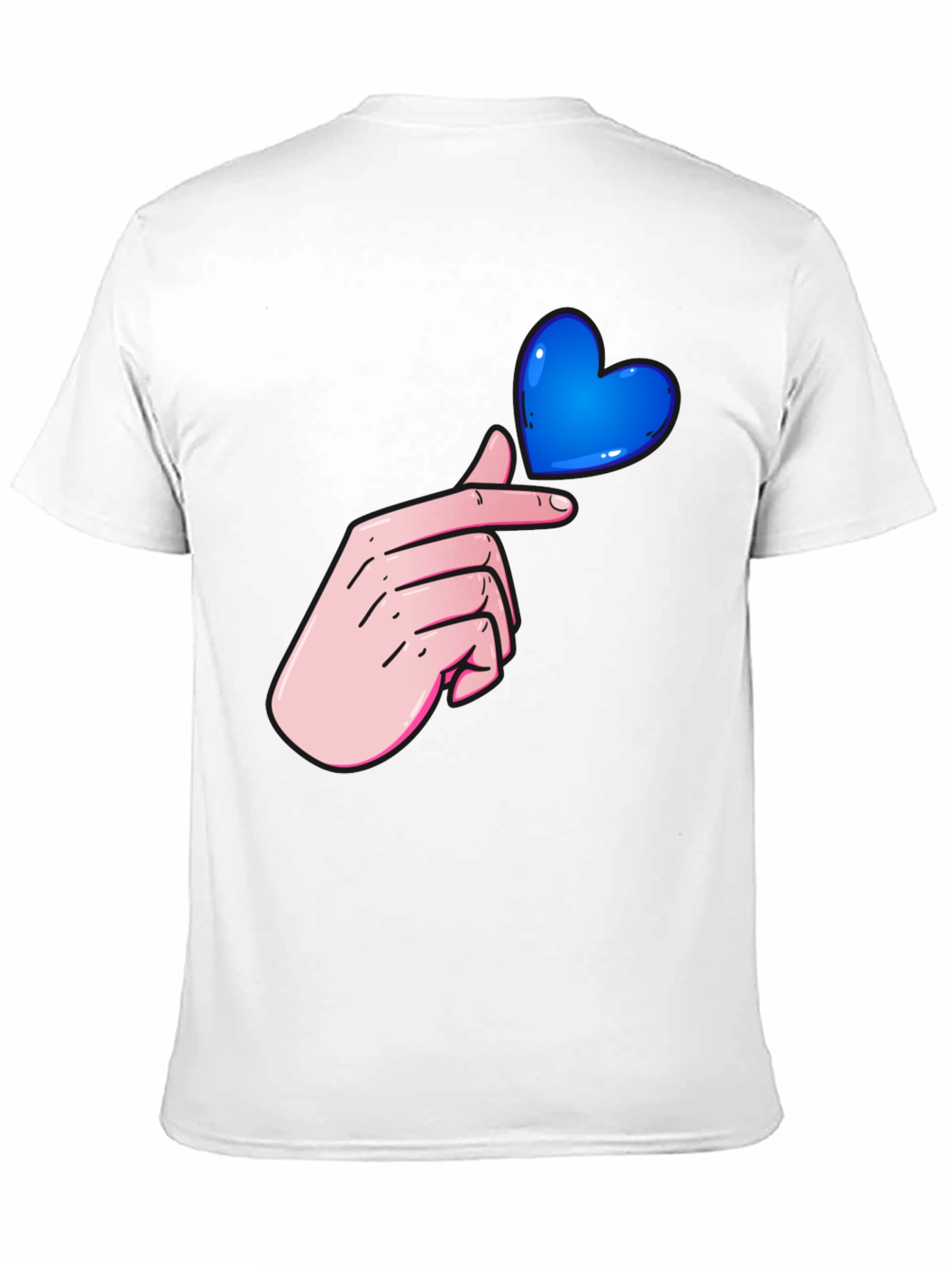 Finger Heart Graphic Tee - Black Unisex Shirt