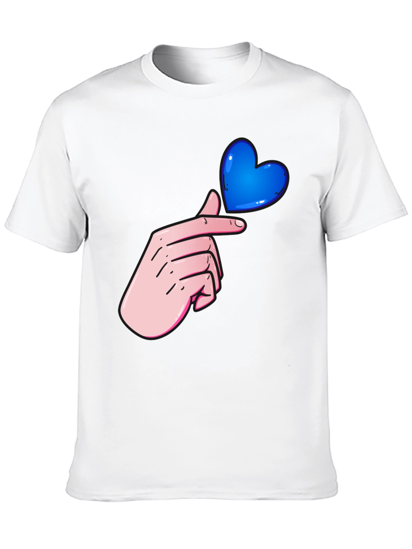 Finger Heart Graphic Tee - Black Unisex Shirt