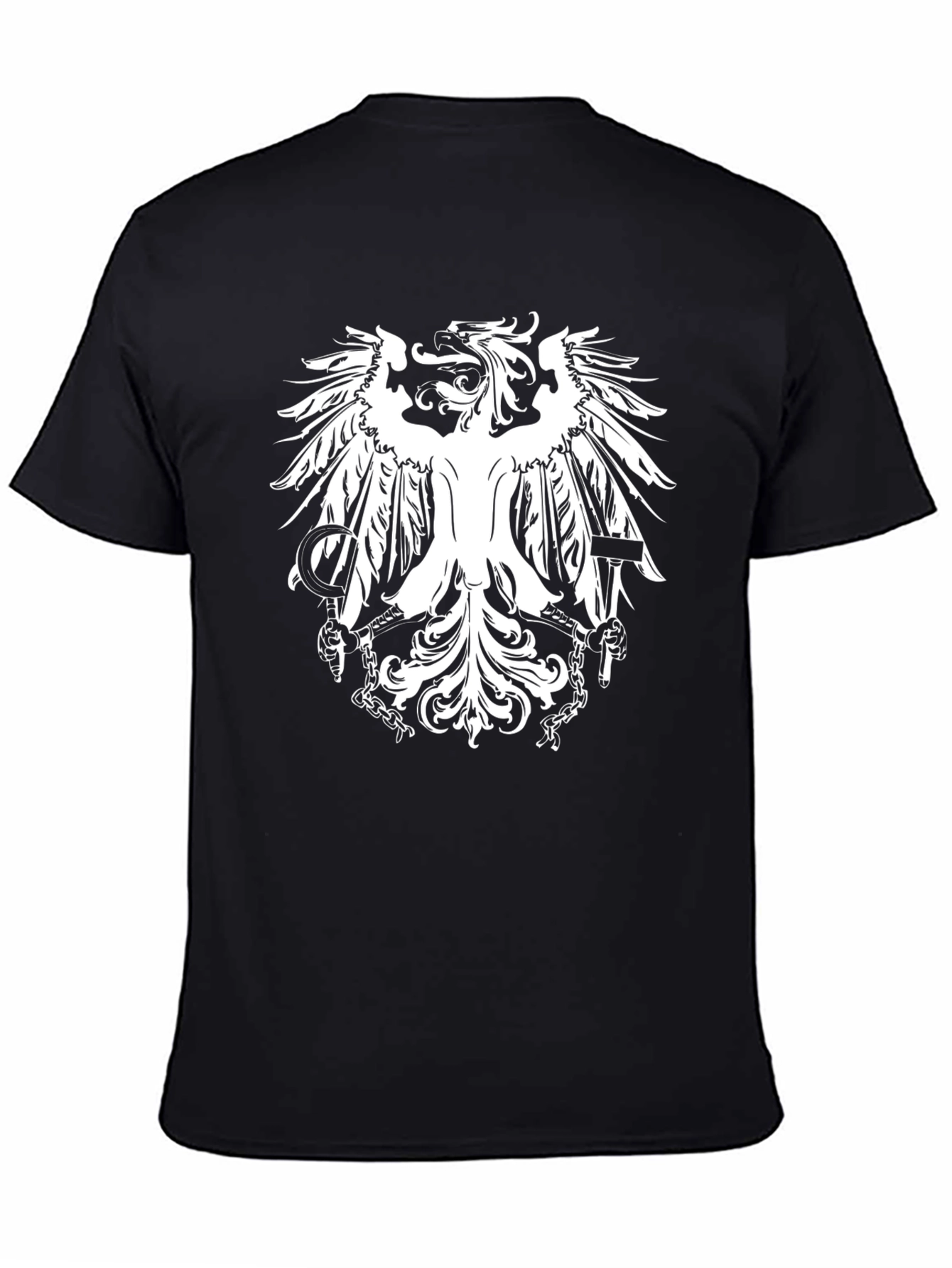 Eagle Crest Graphic Print Black T-Shirt