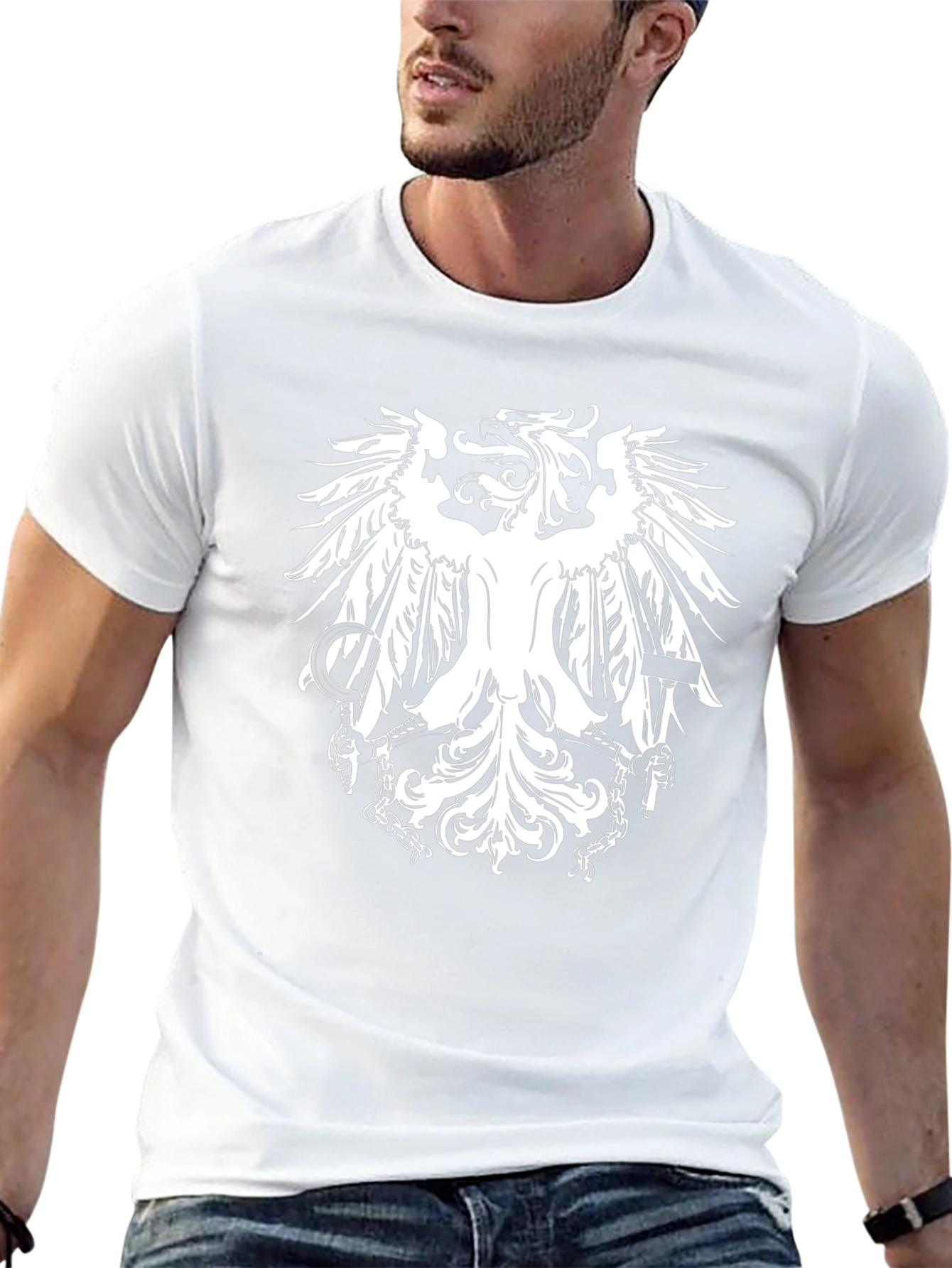 Eagle Crest Graphic Print Black T-Shirt