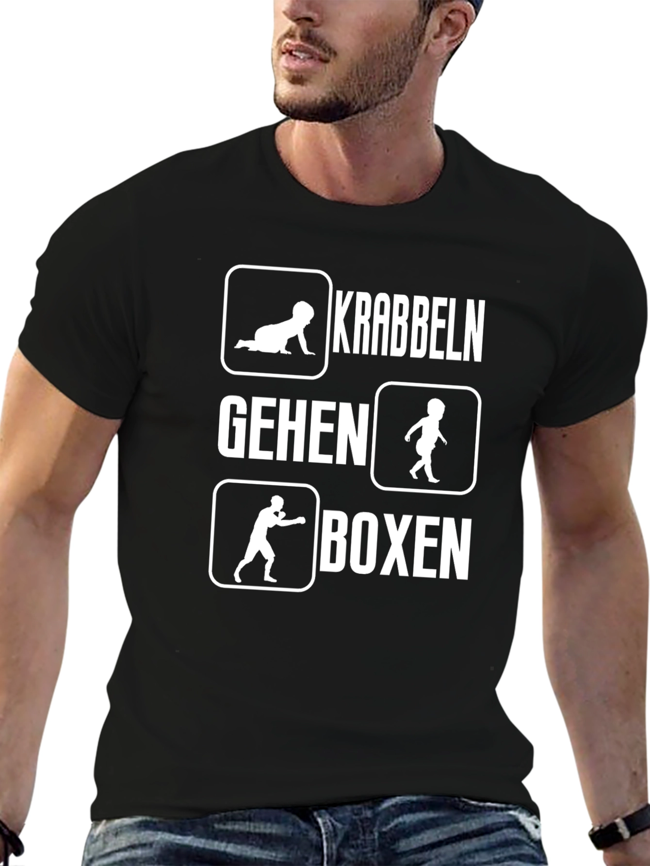Funny Krabbeln Gehen Boxen Crawling Walking Boxing T-Shirt