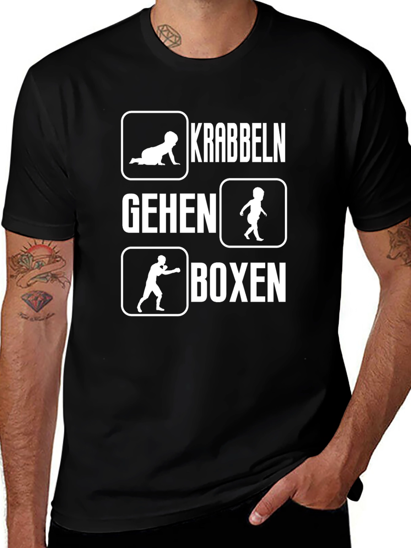 Funny Krabbeln Gehen Boxen Crawling Walking Boxing T-Shirt