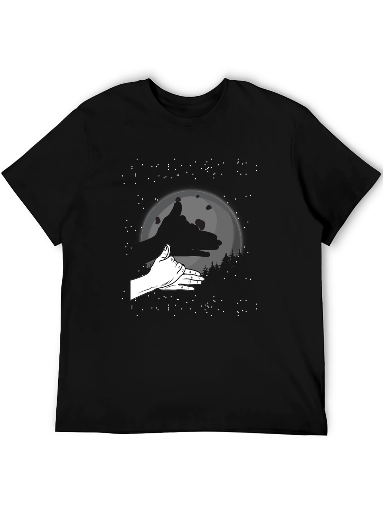 Wolf Hand Shadow T-Shirt - Black