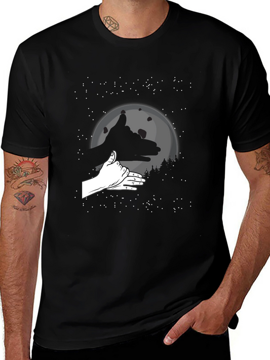 Wolf Hand Shadow T-Shirt - Black