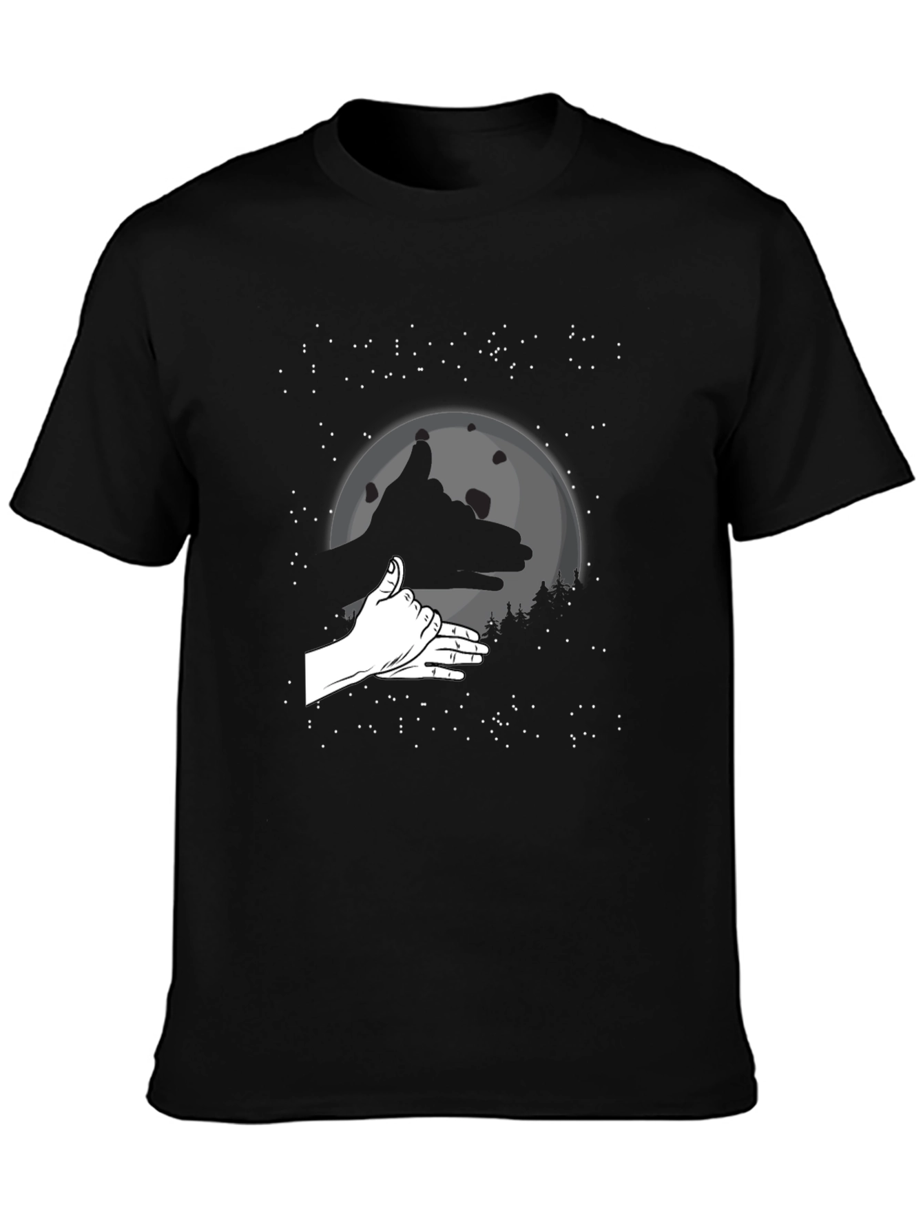 Wolf Hand Shadow T-Shirt - Black