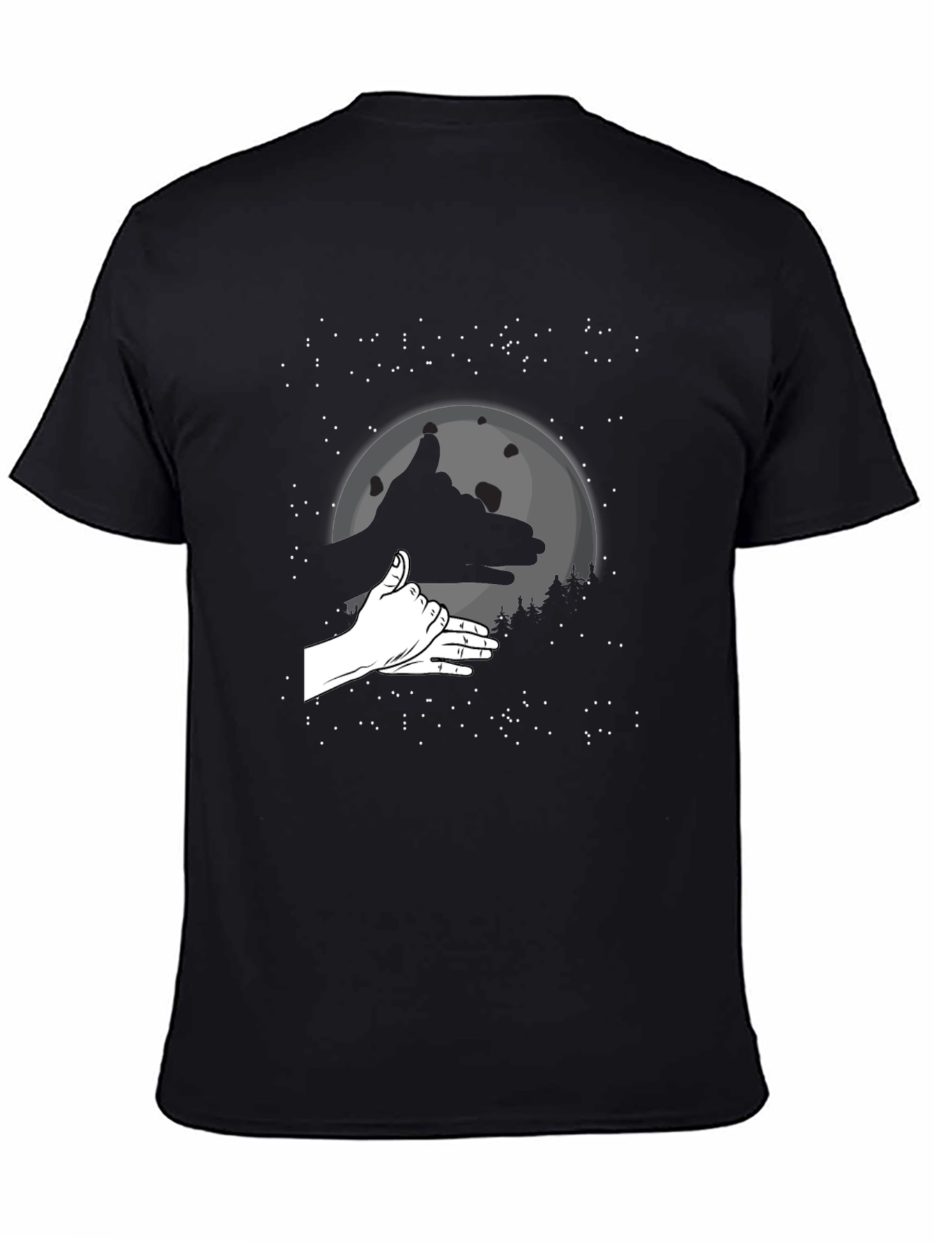 Wolf Hand Shadow T-Shirt - Black