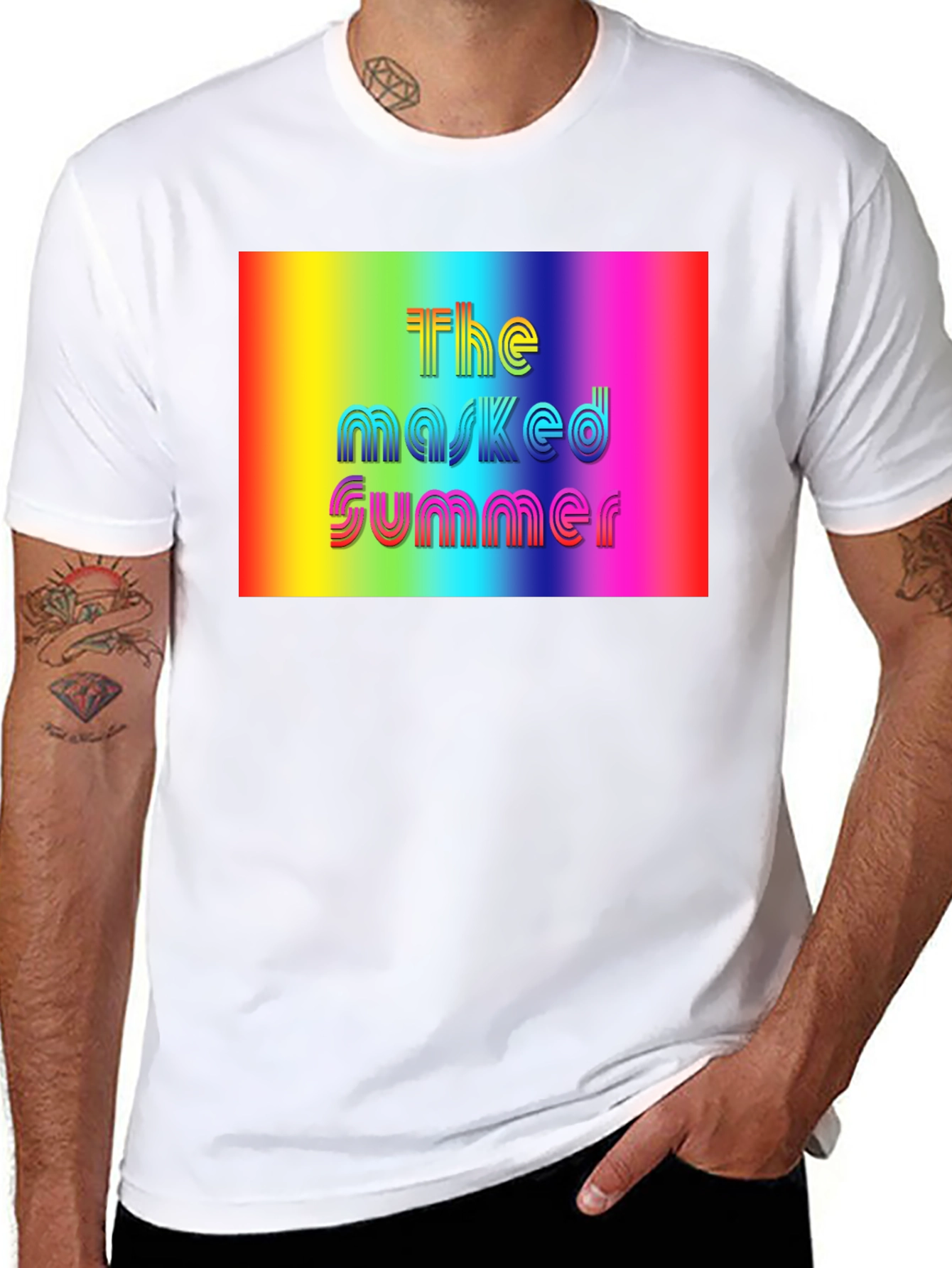 The Masked Summer Rainbow Graphic Tee