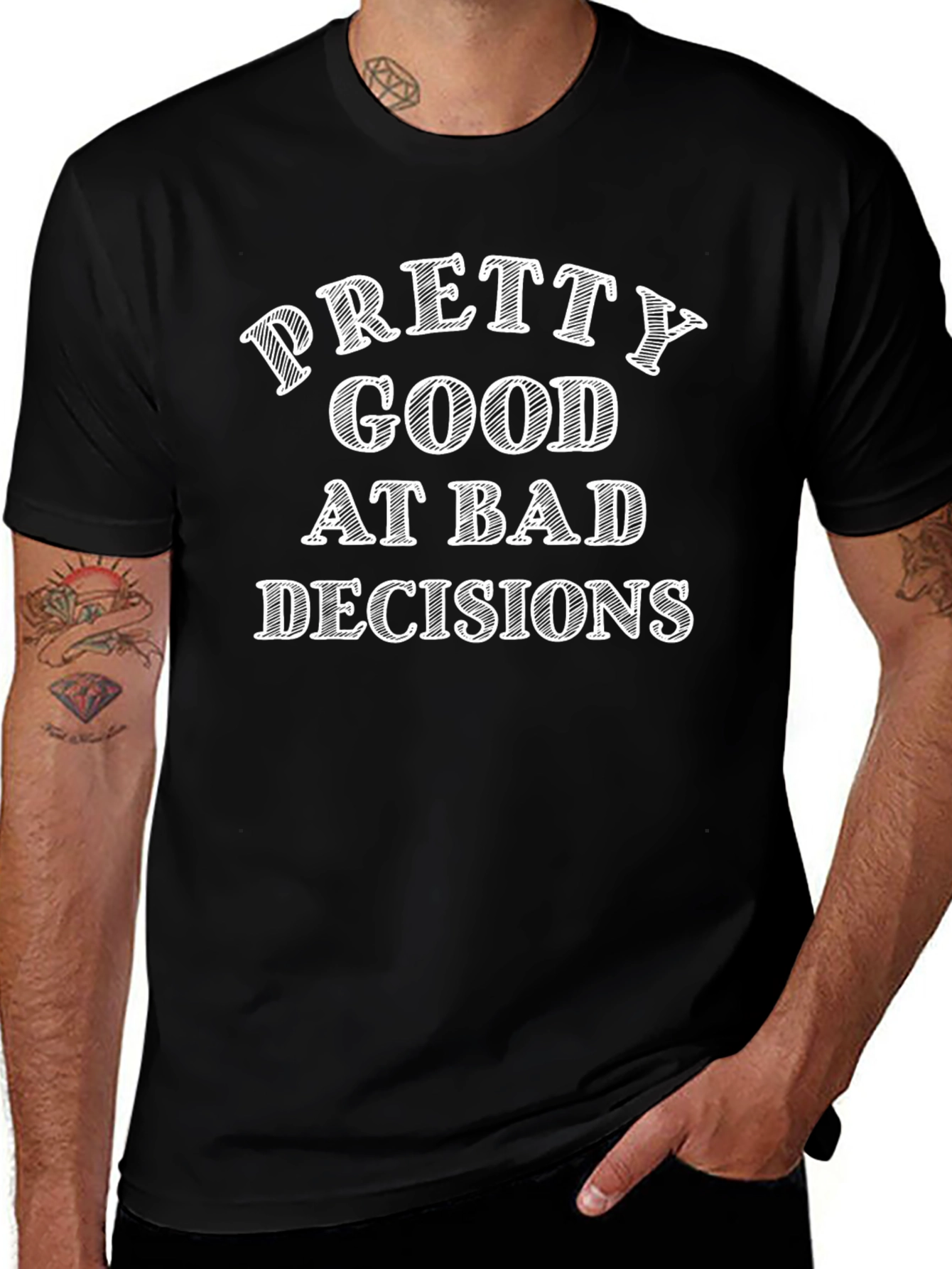 Funny Pretty Good at Bad Decisions Graphic Tee